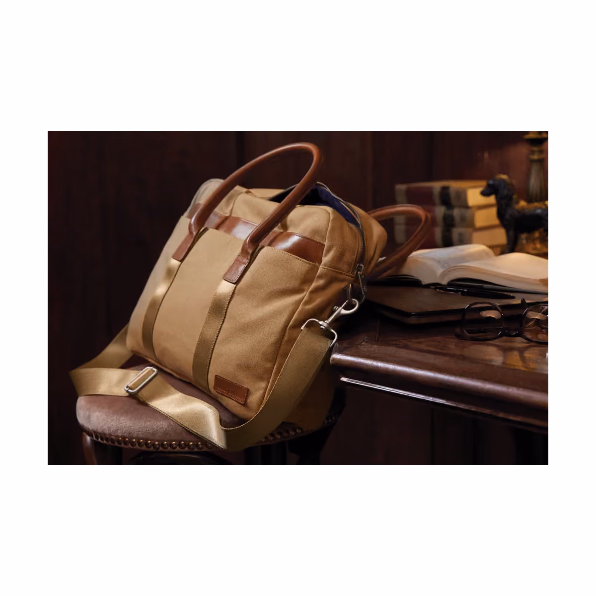 Custom Brooks Brothers Wells Briefcase - Navy Blazer - lifestyle