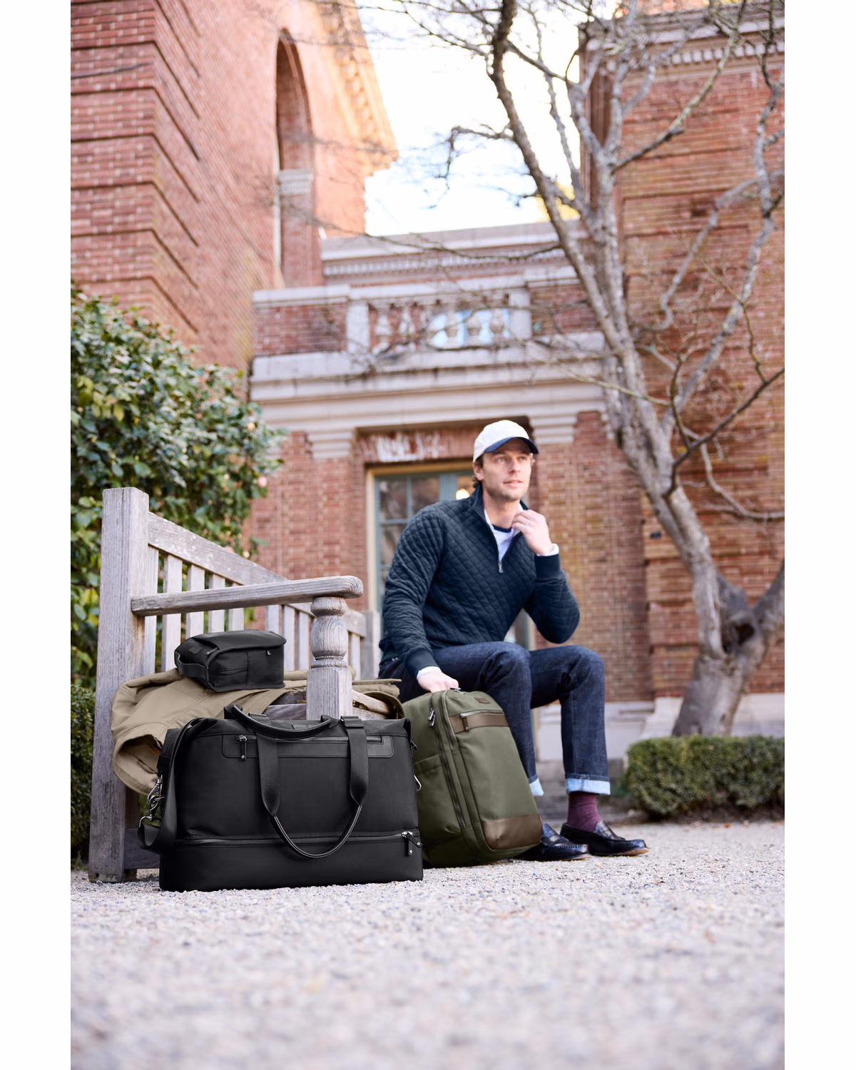 Custom Brooks Brothers Oxford Weekender - Deep Black - lifestyle