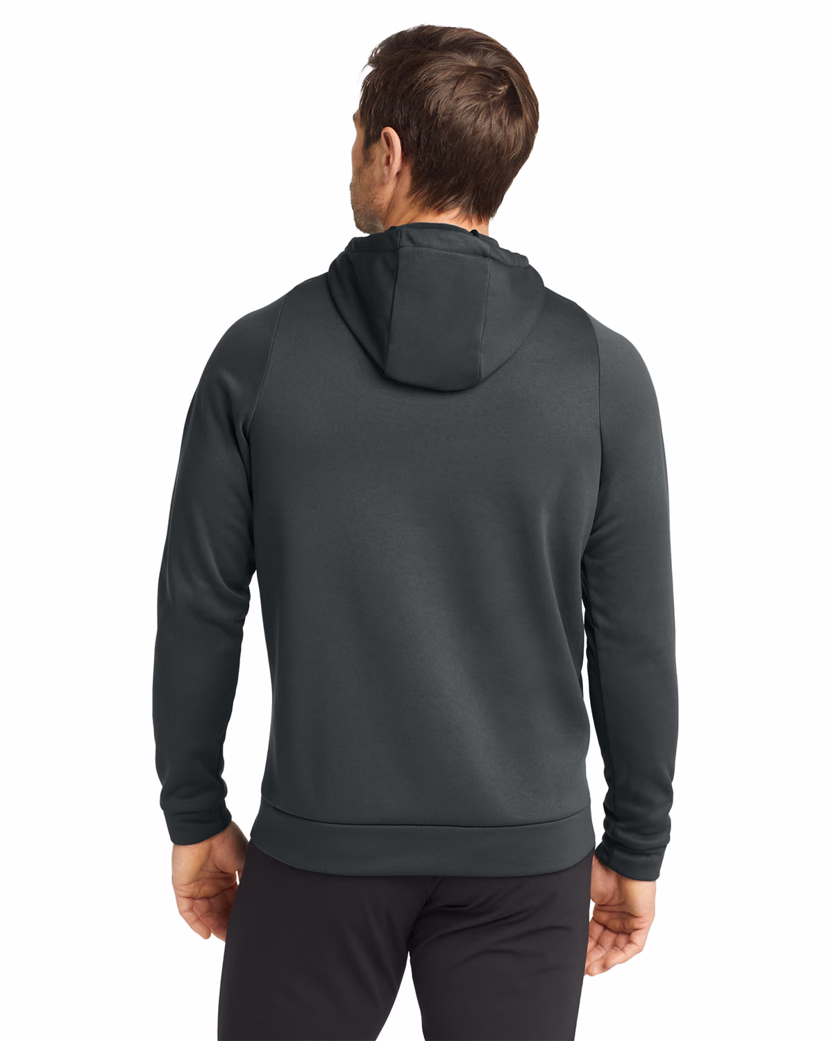Custom Nike Therma-FIT Pullover Fleece Hoodie, Team Anthracite, back view