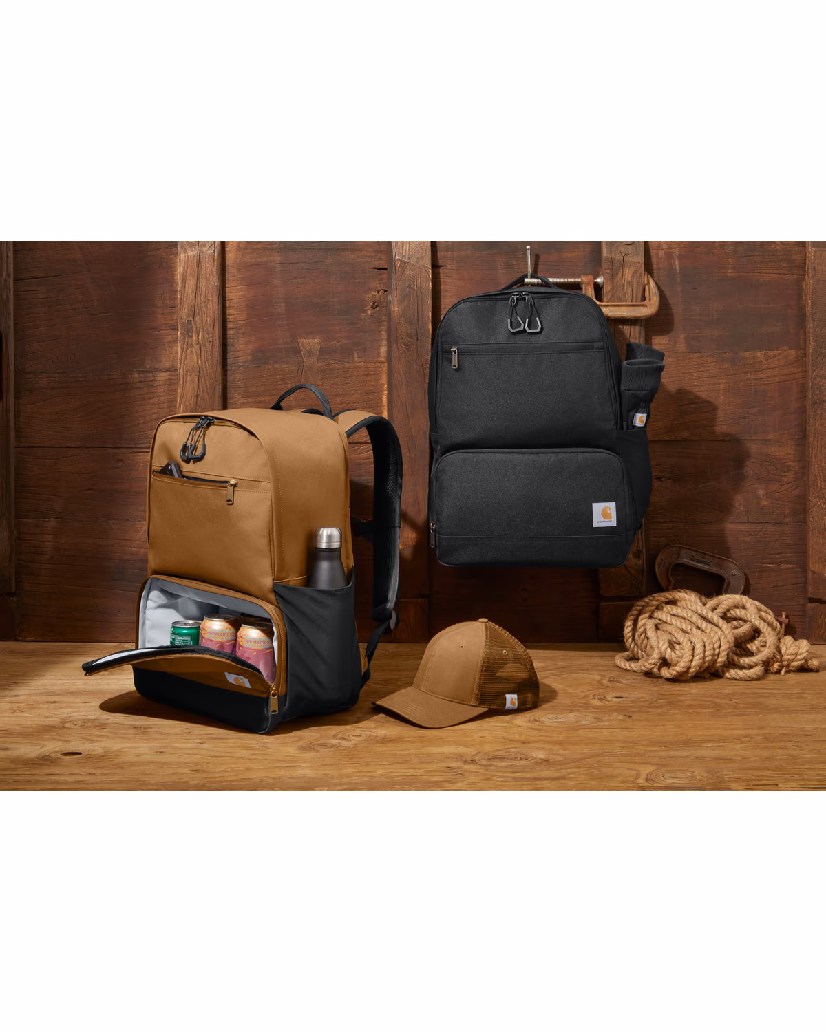 Custom Carhartt Two-Compartment Cooler Backpack - Black - lifestyle