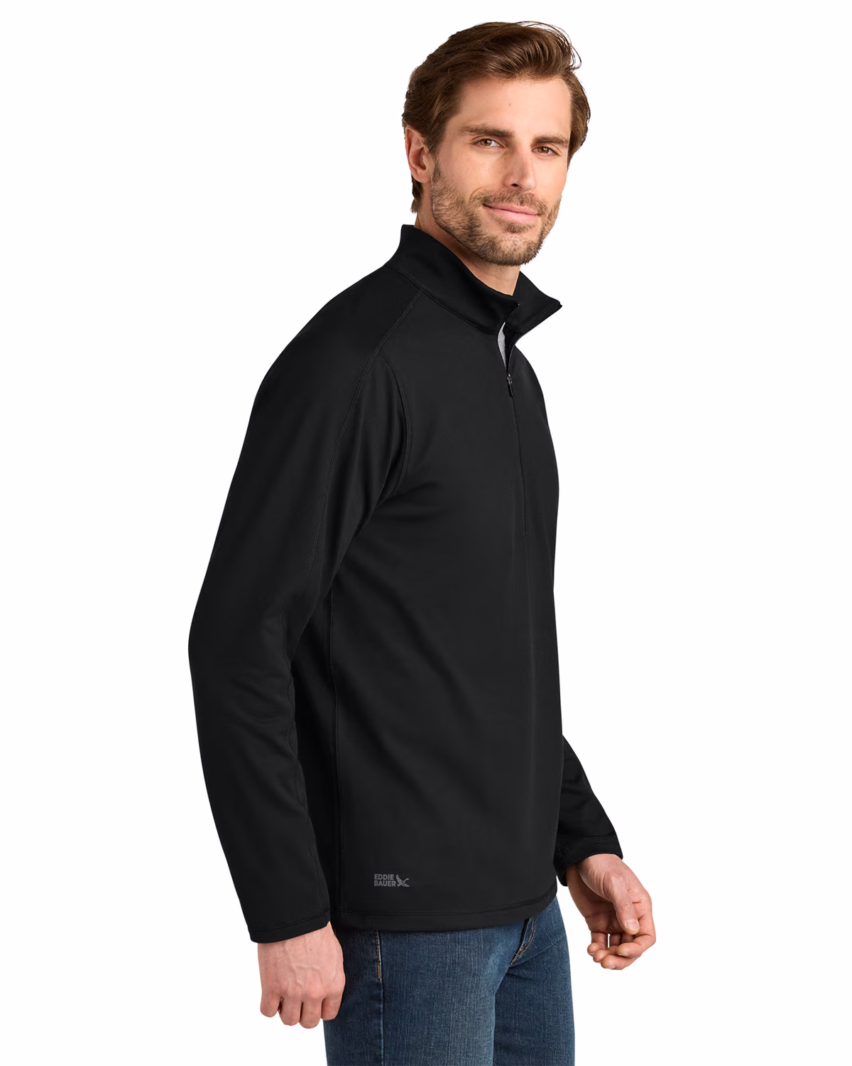 Custom Eddie Bauer Adventurer 1/4-Zip, Deep Black, side view