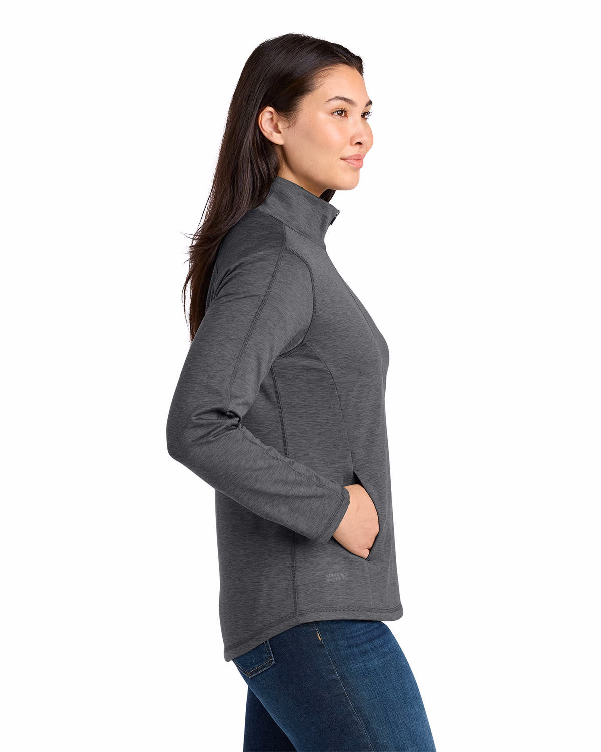 Custom Eddie Bauer Women’s Adventurer Full-Zip, Metal Grey Heather, side view