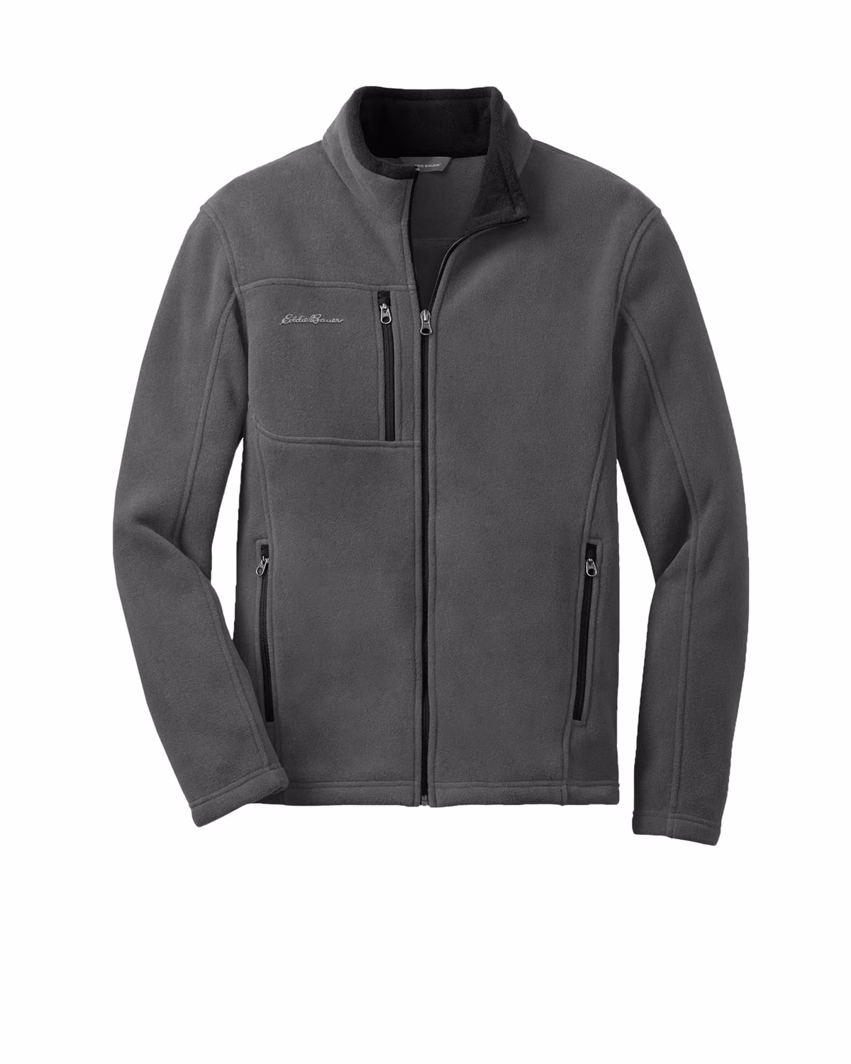 Custom Eddie Bauer Full-Zip Fleece Jacket, Grey Steel, front view