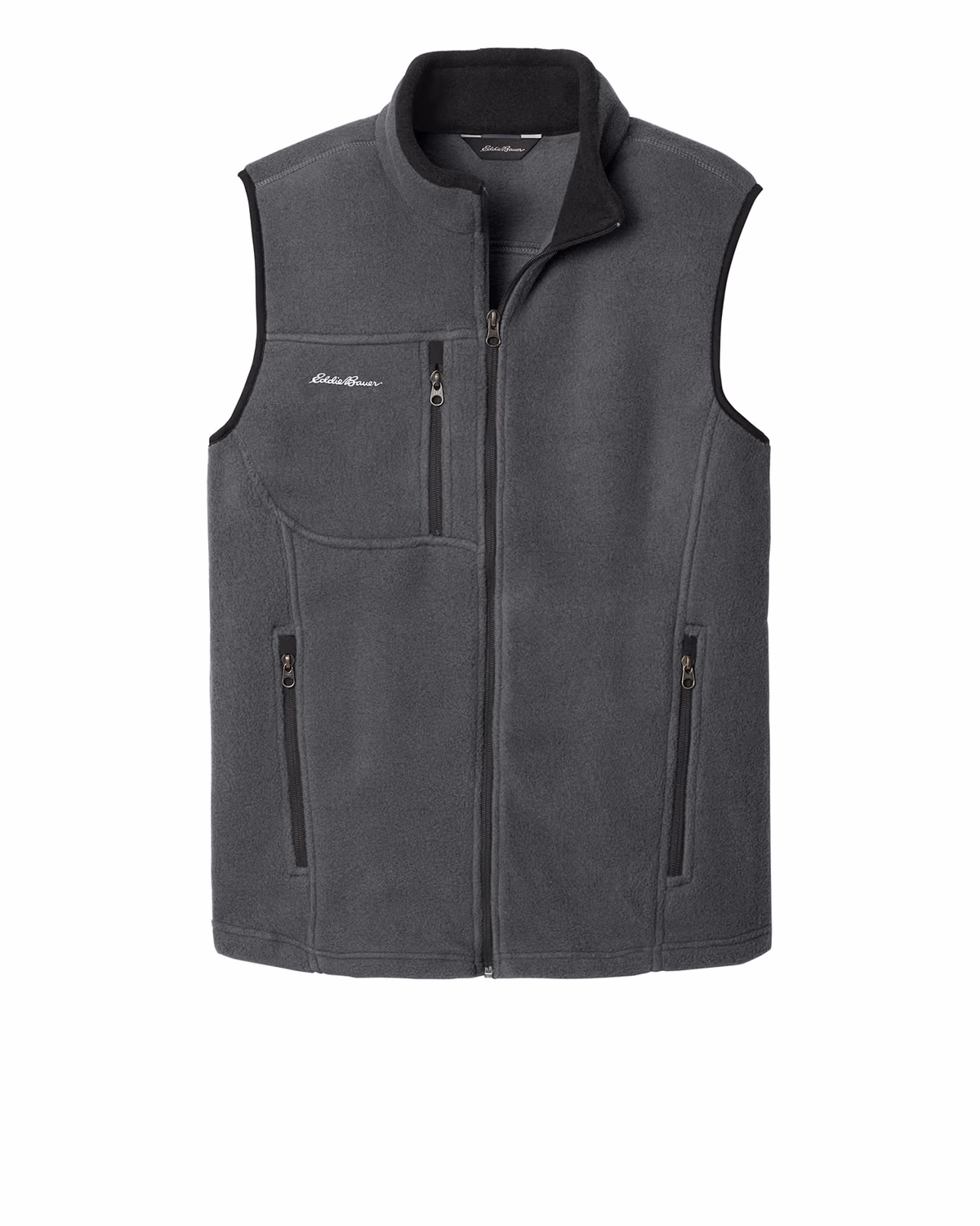Custom Eddie Bauer Fleece Vest, Grey Steel, front view