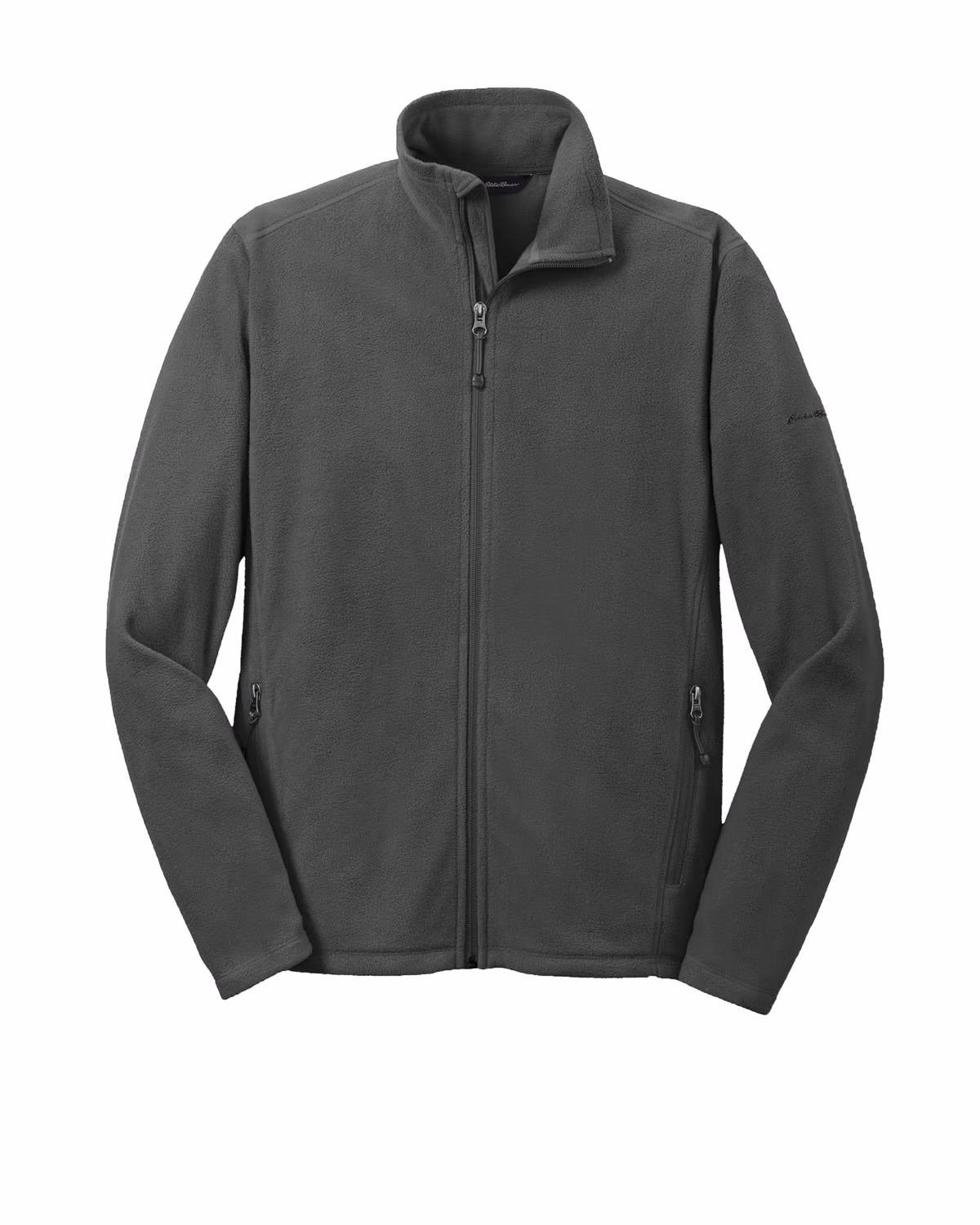 Custom Eddie Bauer Full-Zip Microfleece Jacket, Grey Steel, front view
