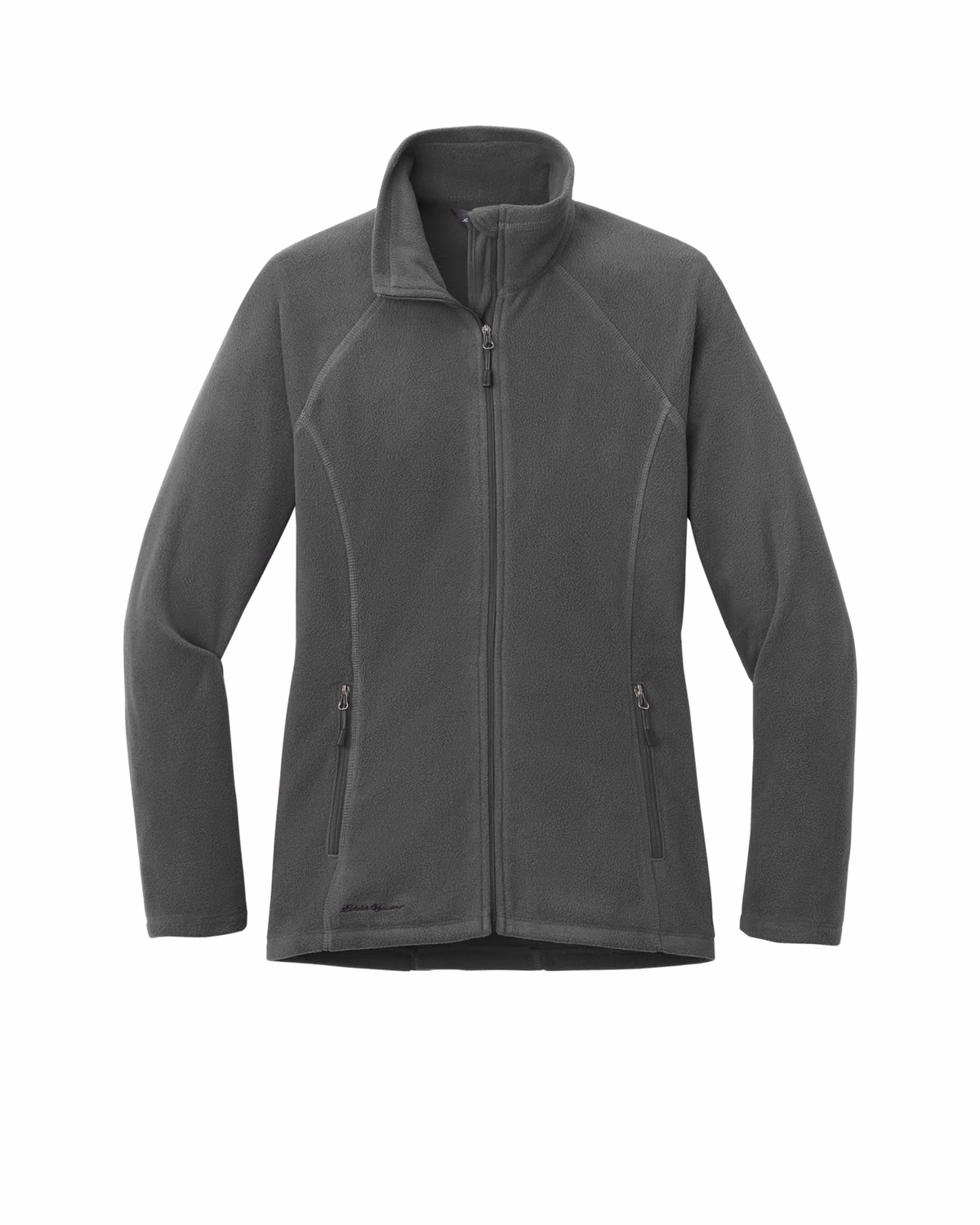 Custom Eddie Bauer Women's Full-Zip Microfleece Jacket, Grey Steel, front view