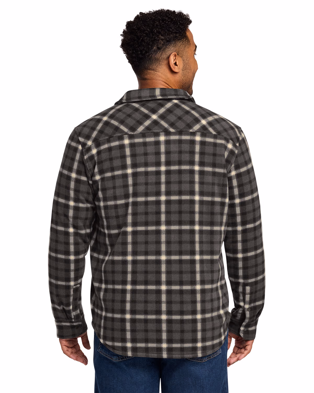 Custom Eddie Bauer Woodland Shirt Jac, Grey Steel/ Bone, back view