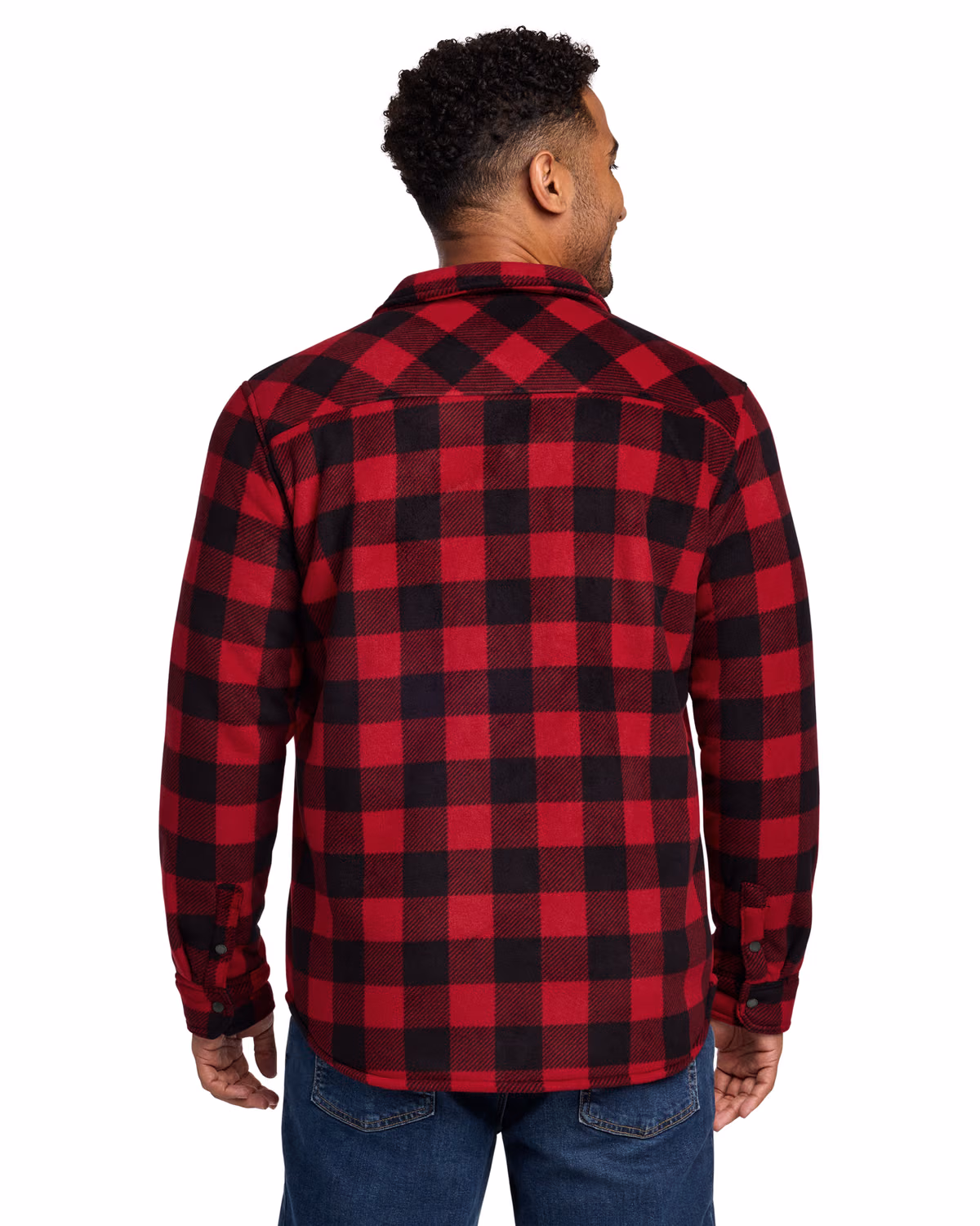 Custom Eddie Bauer Woodland Shirt Jac, Radish/ Black, back view
