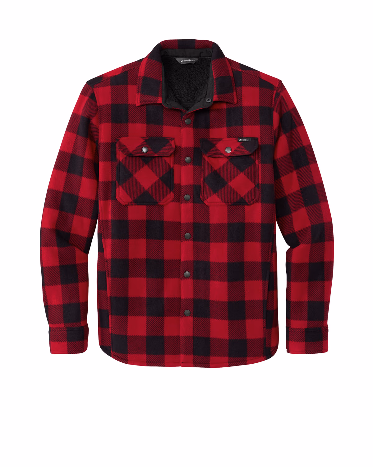 Custom Eddie Bauer Woodland Shirt Jac, Radish/ Black, front view