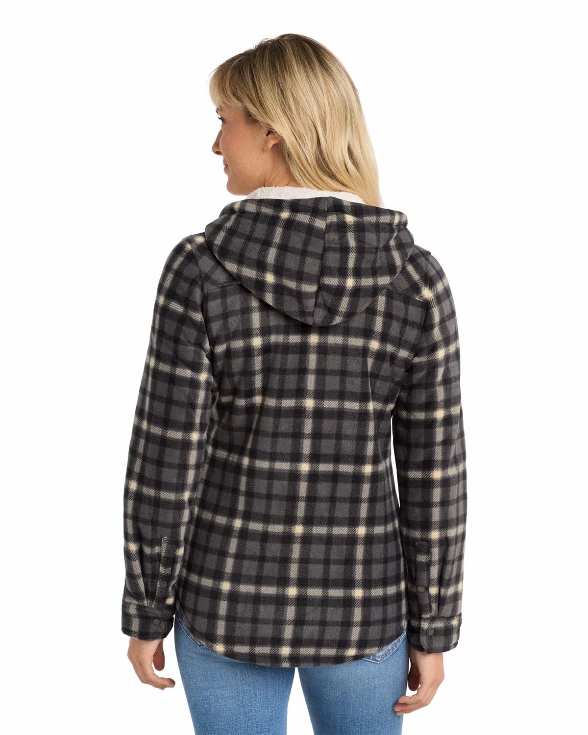 Custom Eddie Bauer Women's Woodland Shirt Jac, Grey Steel/ Bone, back view