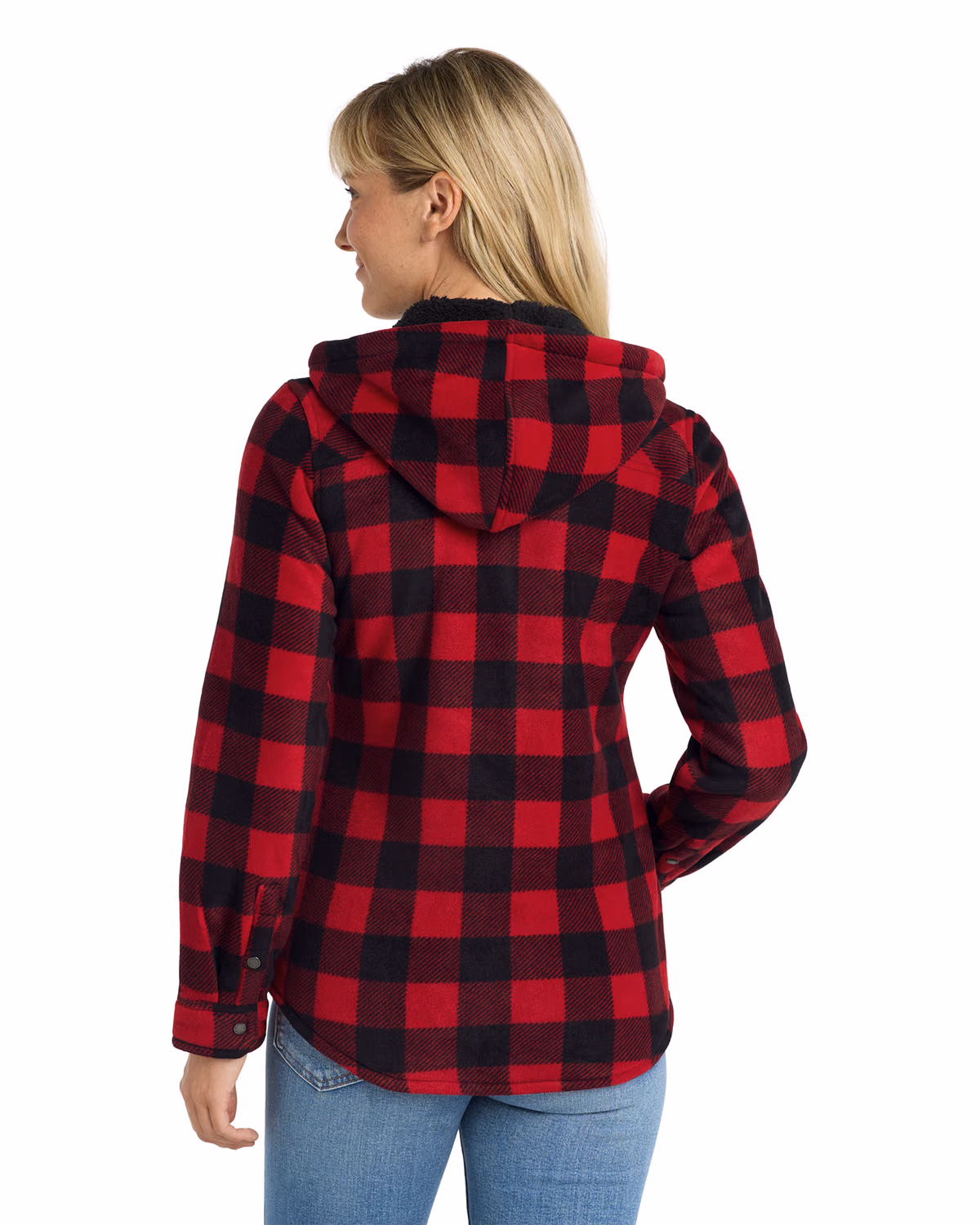 Custom Eddie Bauer Women's Woodland Shirt Jac, Radish/ Black, back view