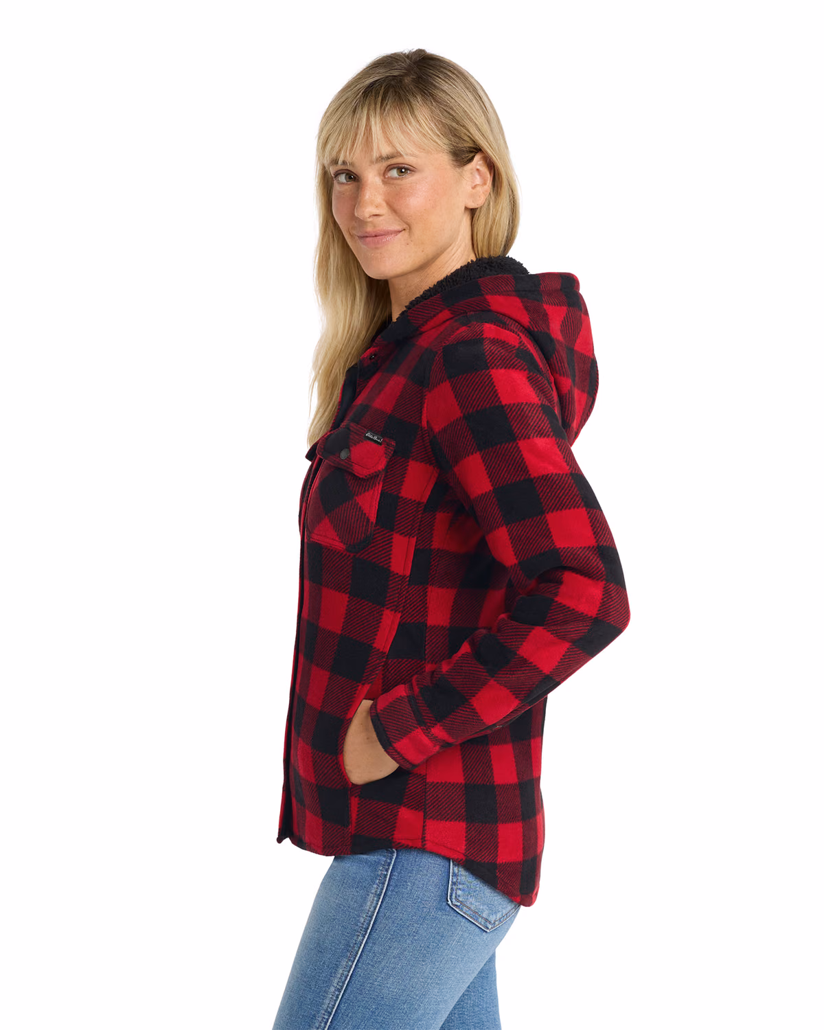 Custom Eddie Bauer Women's Woodland Shirt Jac, Radish/ Black, side view