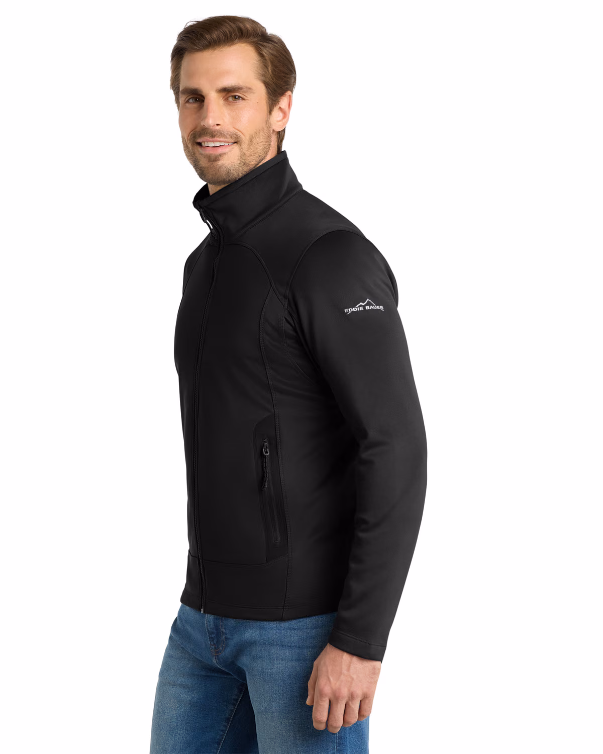 Custom Eddie Bauer Highpoint Fleece Jacket, Black, side view