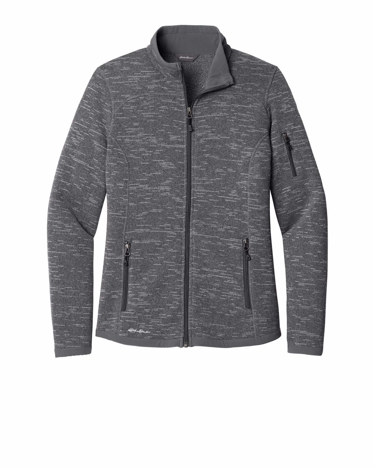 Custom Eddie Bauer Women's Sweater Fleece Full-Zip, Dark Grey Heather, front view