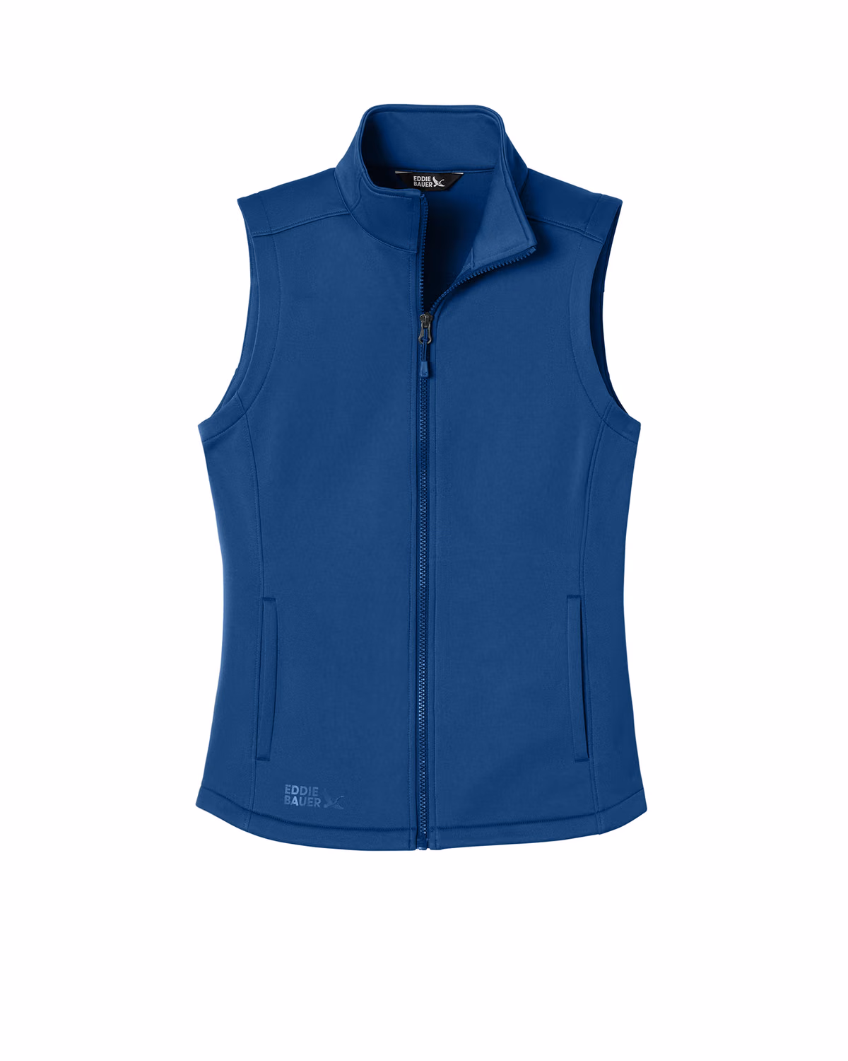 Custom Eddie Bauer Women’s Smooth Mid Layer Fleece Vest, Cobalt Blue, front view