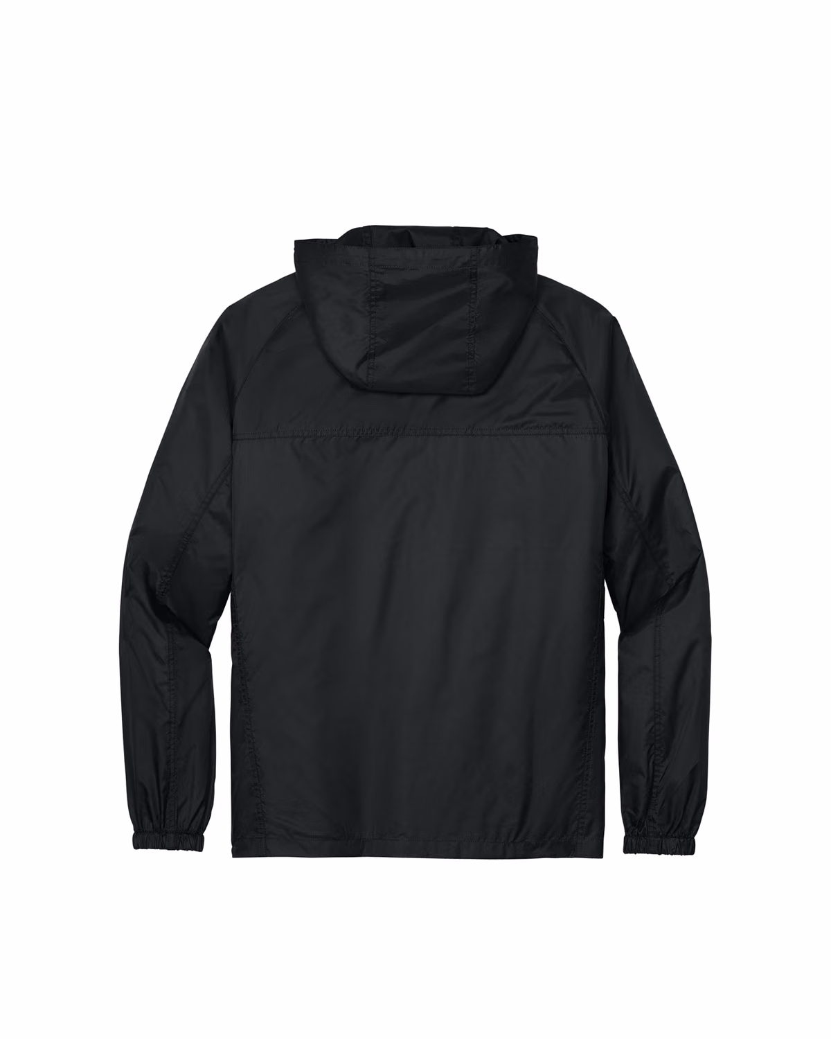 Custom Eddie Bauer Packable Wind Jacket, Black, back view