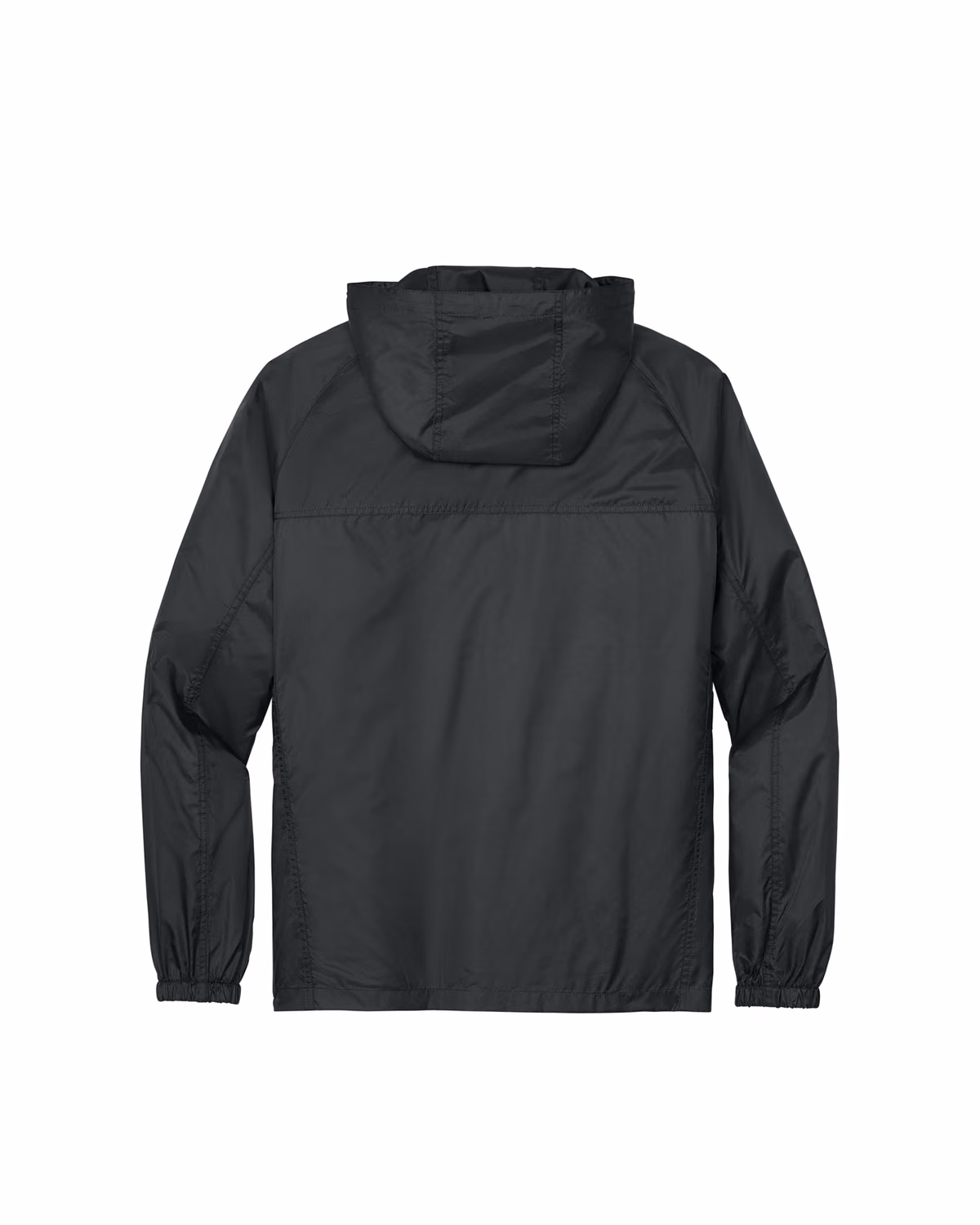 Custom Eddie Bauer Packable Wind Jacket, Grey Steel, back view