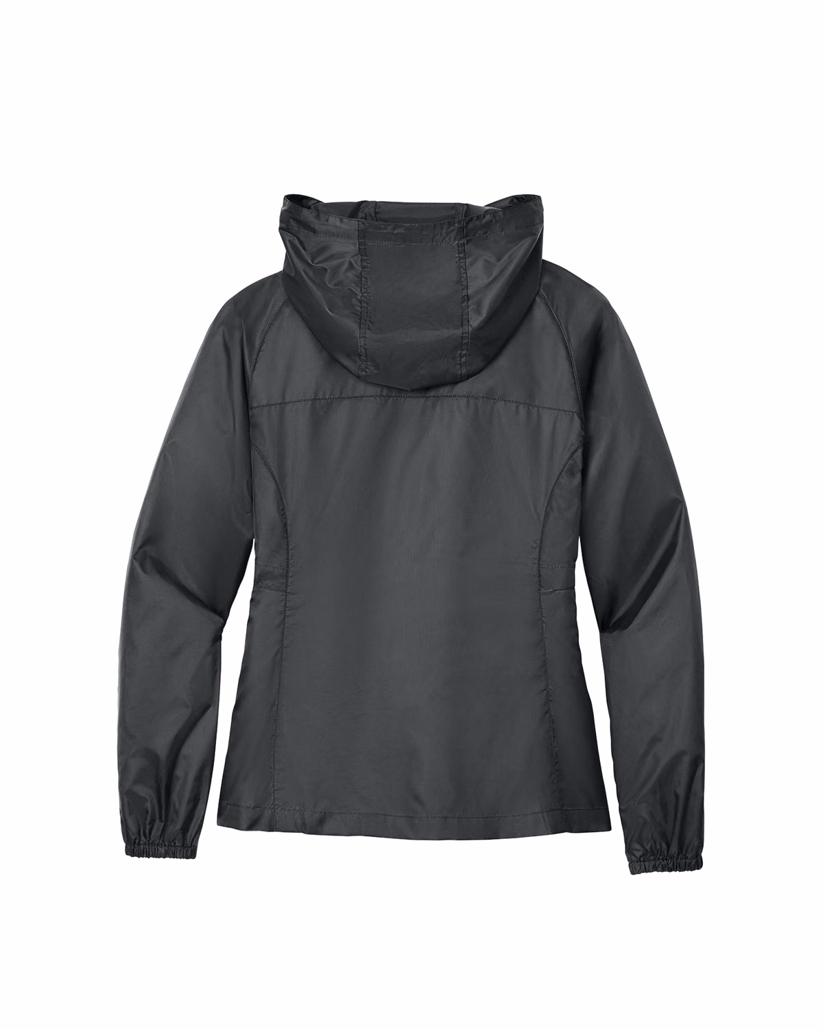Custom Eddie Bauer Women's Packable Wind Jacket, Grey Steel, back view
