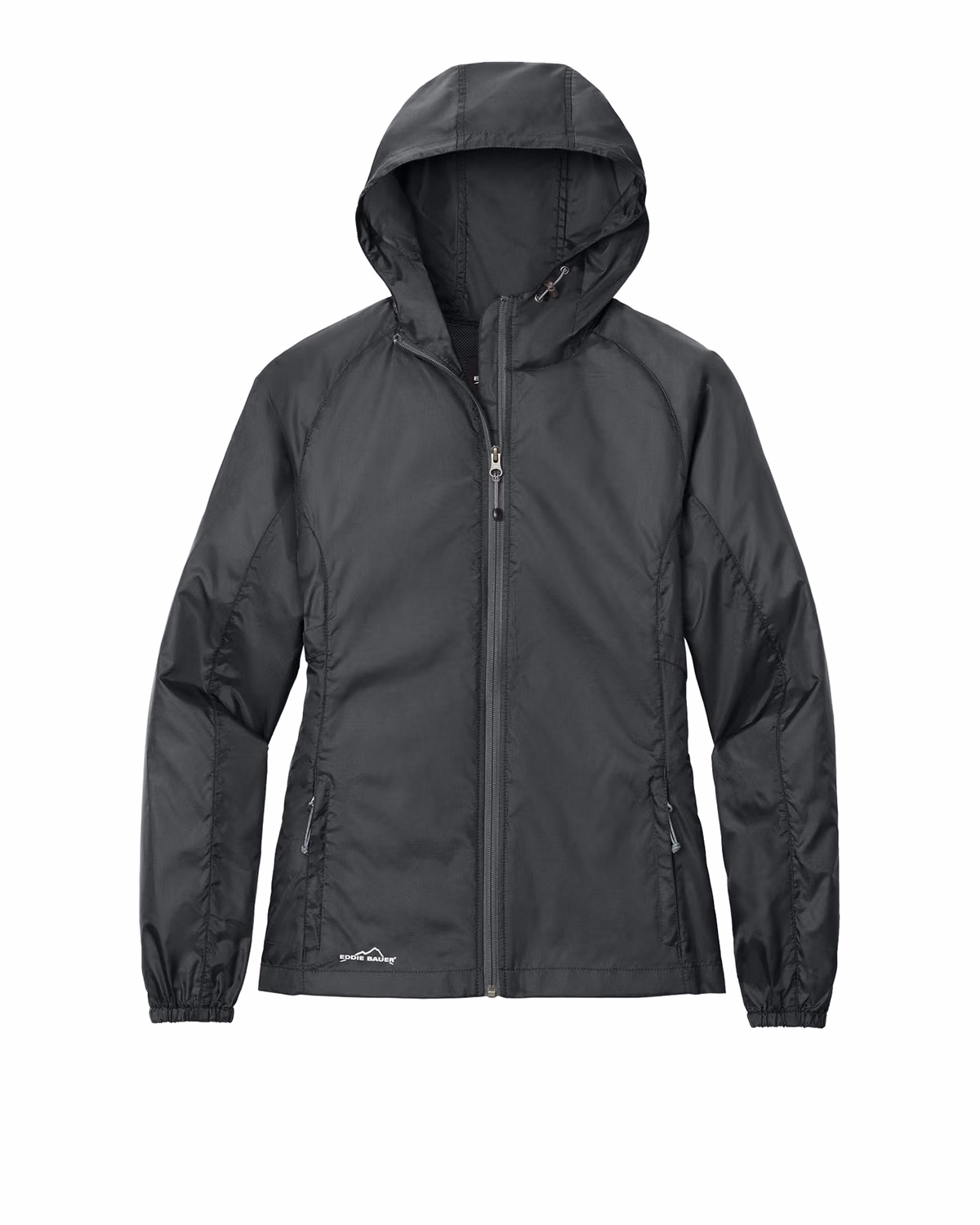 Custom Eddie Bauer Women's Packable Wind Jacket, Grey Steel, front view