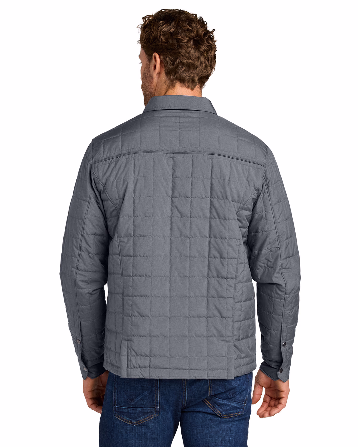 Custom Eddie Bauer Shirt Jac, Charcoal Grey Heather, back view