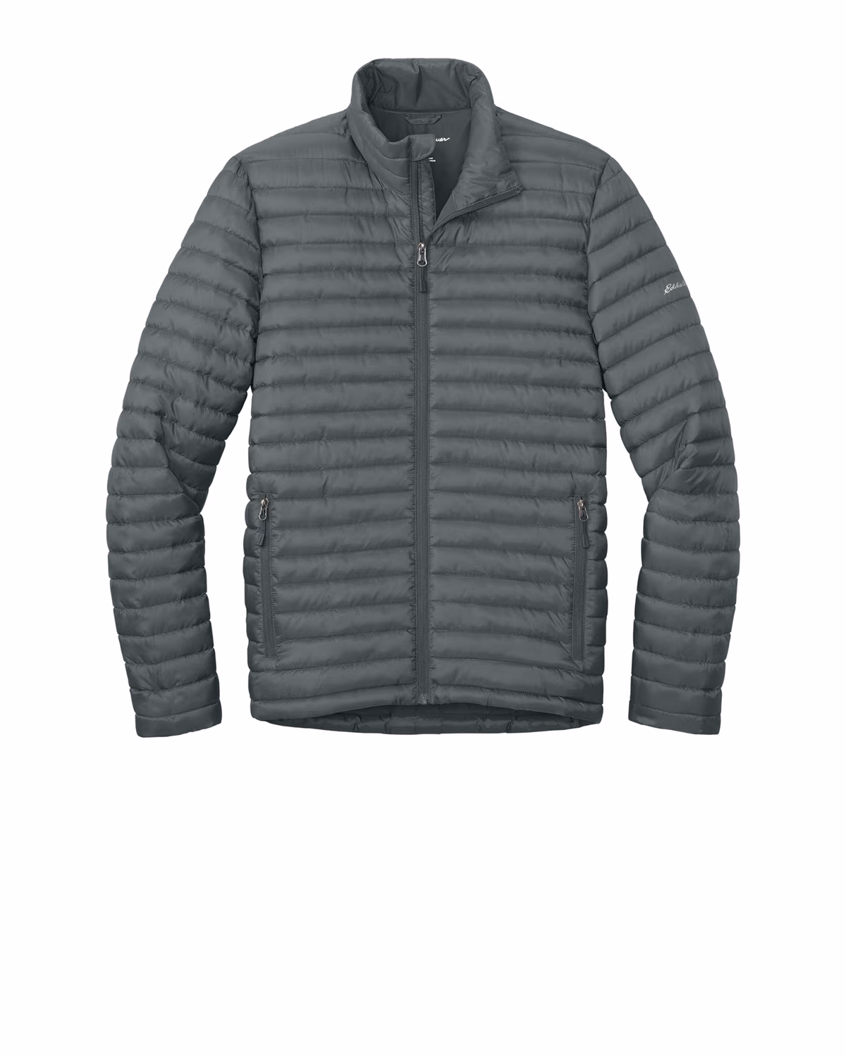 Custom Eddie Bauer Packable Quilted Full-Zip, Metal Grey, front view
