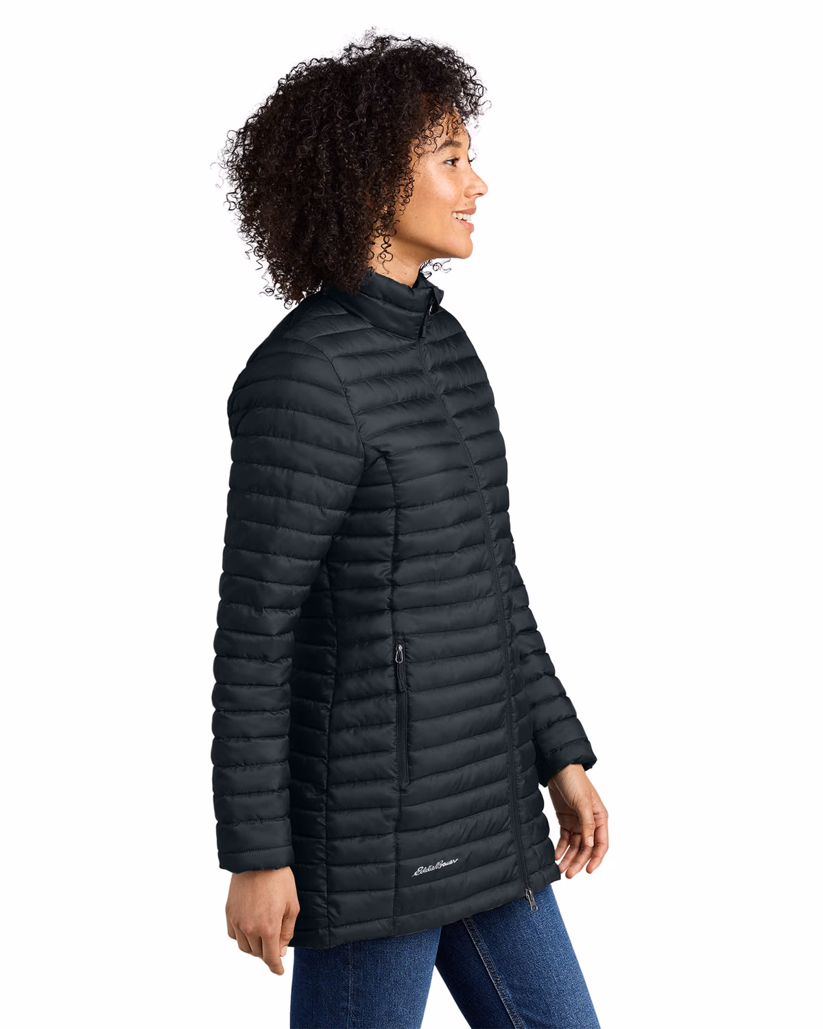 Custom Eddie Bauer Women’s Packable Quilted Full-Zip, Black, side view