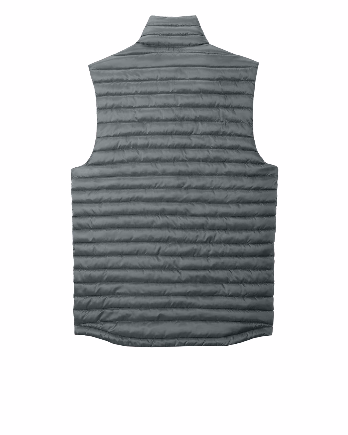 Custom Eddie Bauer Packable Quilted Vest, Metal Grey, back view