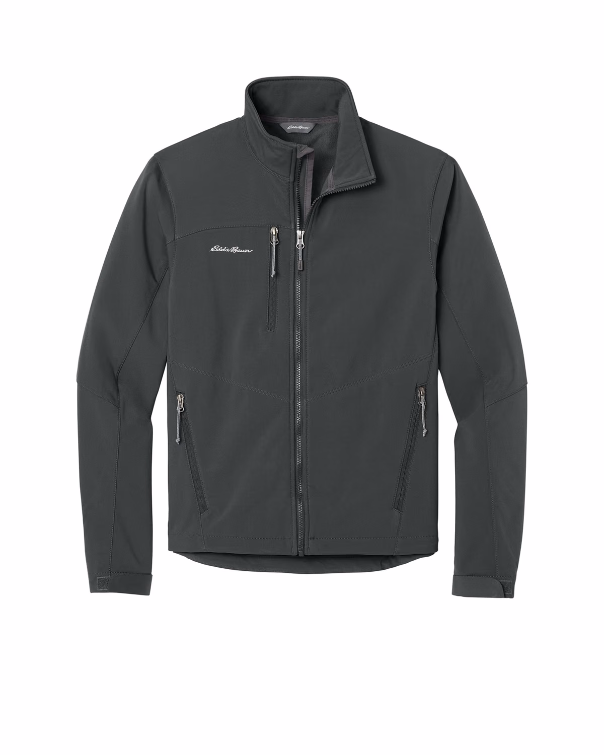 Custom Eddie Bauer Soft Shell Jacket, Grey Steel, front view