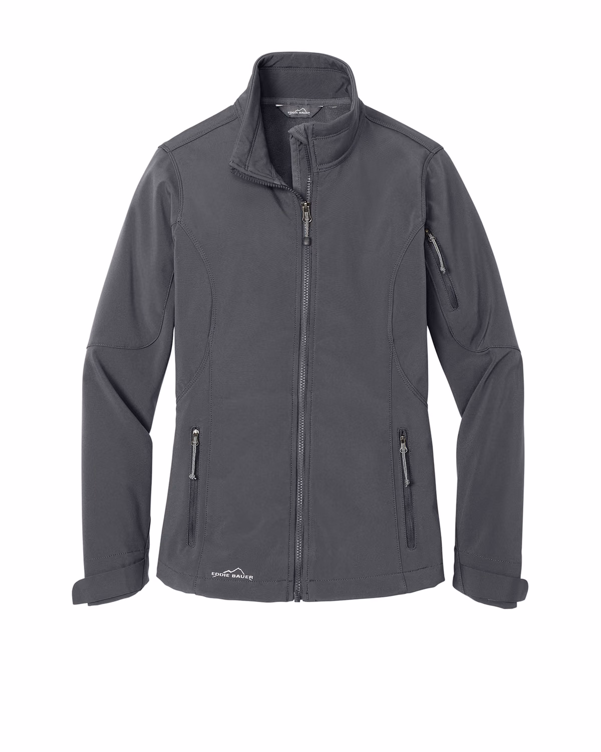 Custom Eddie Bauer Women's Soft Shell Jacket, Grey Steel, front view