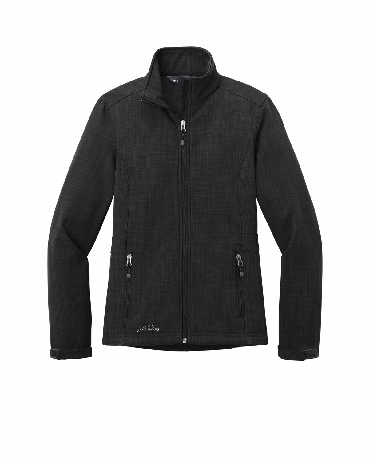 Custom Eddie Bauer Women's Shaded Crosshatch Soft Shell Jacket, Black, front view