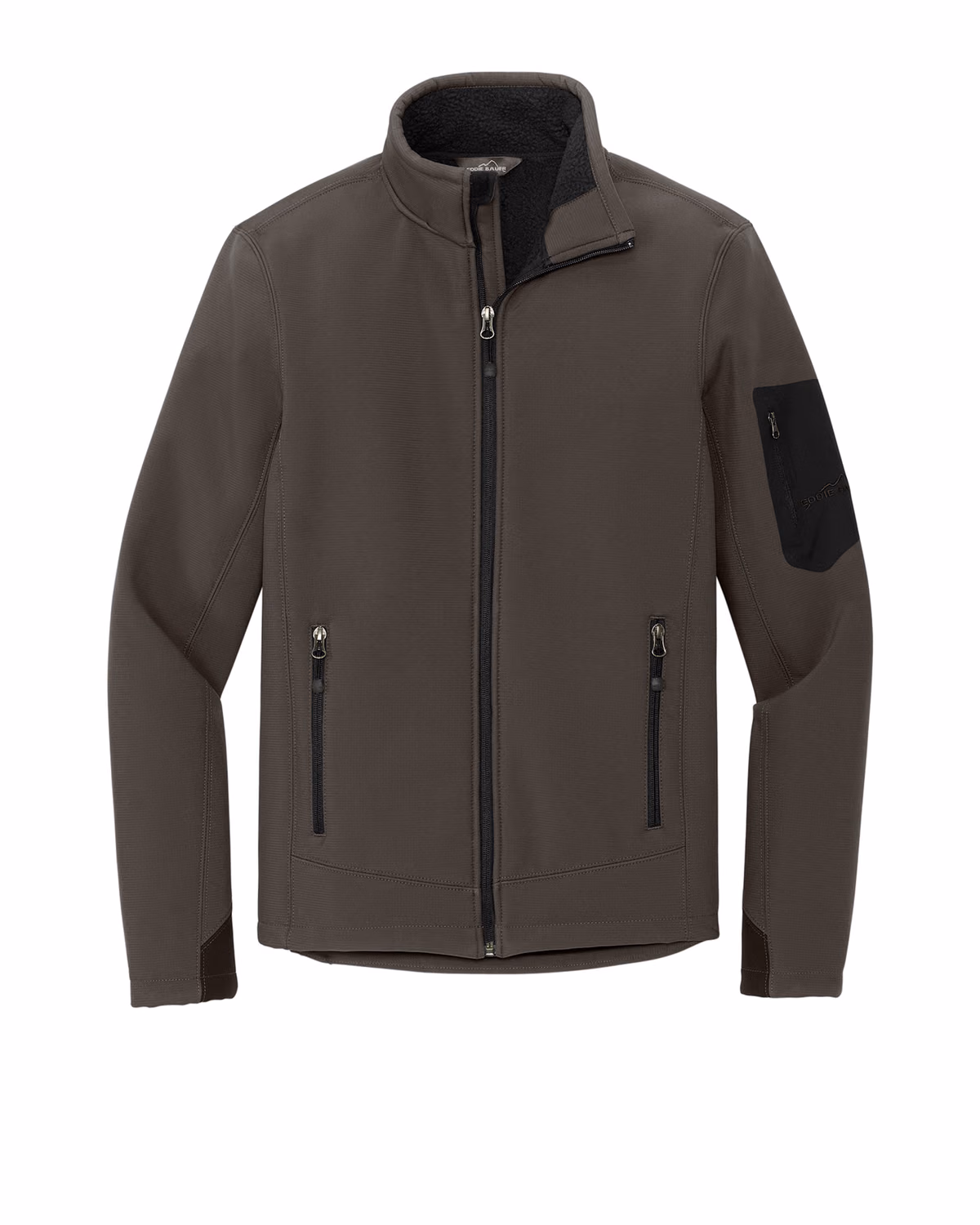 Custom Eddie Bauer Rugged Ripstop Soft Shell Jacket, Canteen Grey, front view