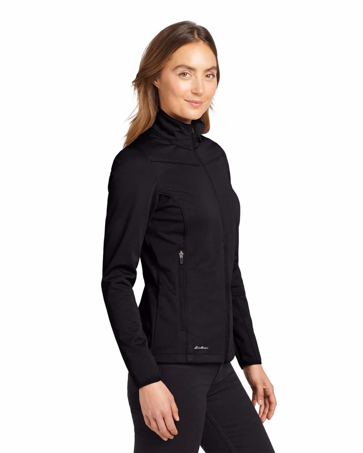 Custom Eddie Bauer Women's Weather-Resist Soft Shell Jacket, Black, side view