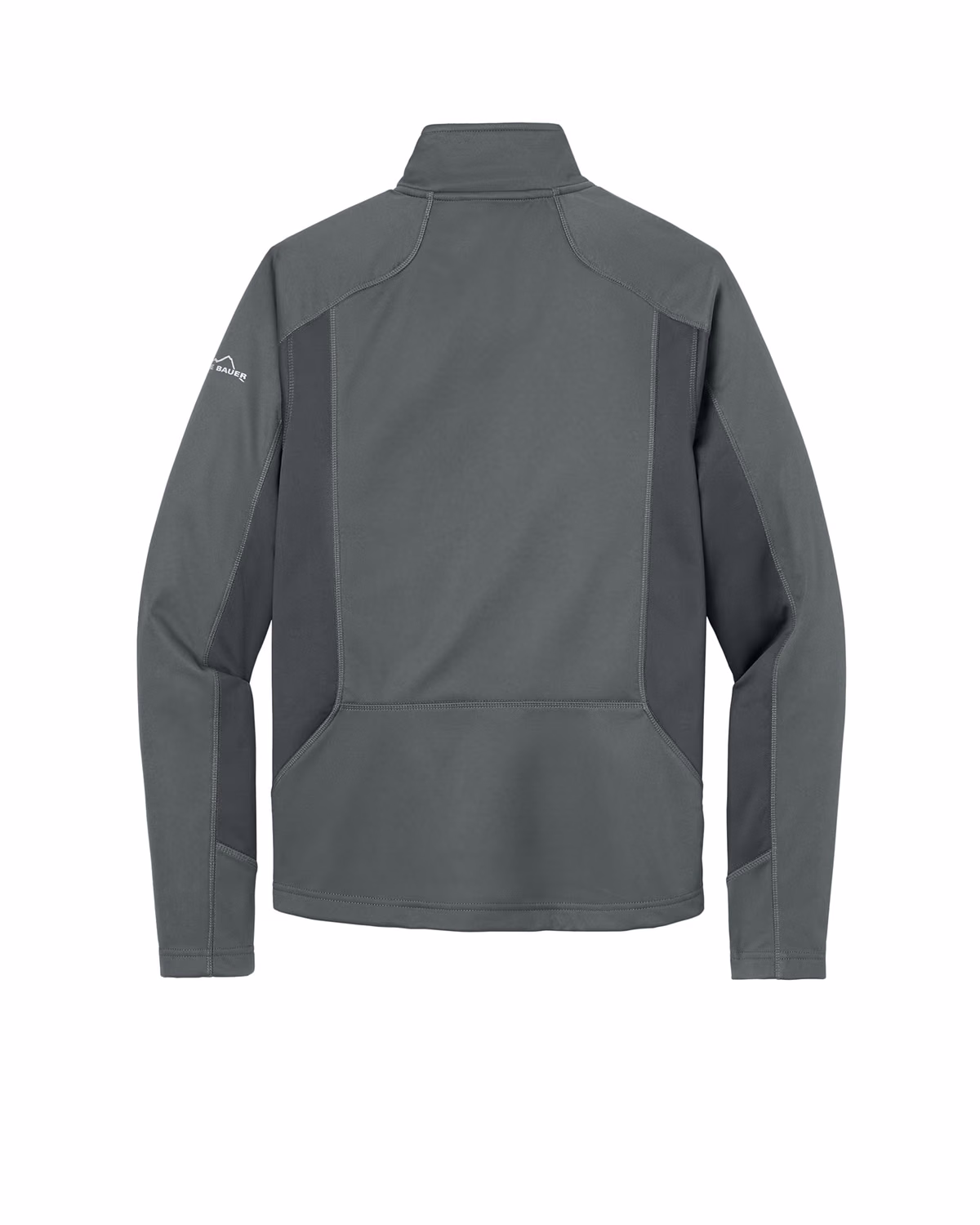 Custom Eddie Bauer Trail Soft Shell Jacket, Metal Grey/ Grey Steel, back view