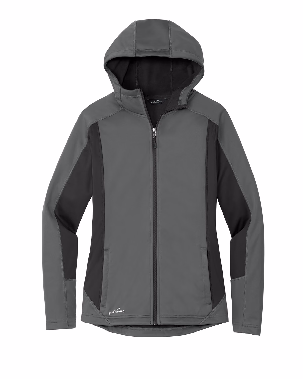 Custom Eddie Bauer Women's Trail Soft Shell Jacket, Metal Grey/ Grey Steel, front view