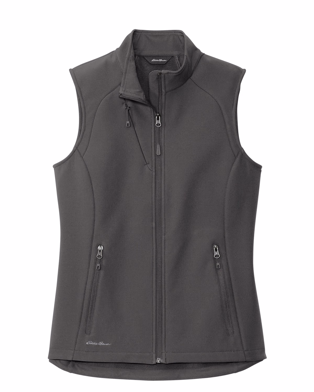Custom Eddie Bauer Women's Stretch Soft Shell Vest, Iron Gate, front view