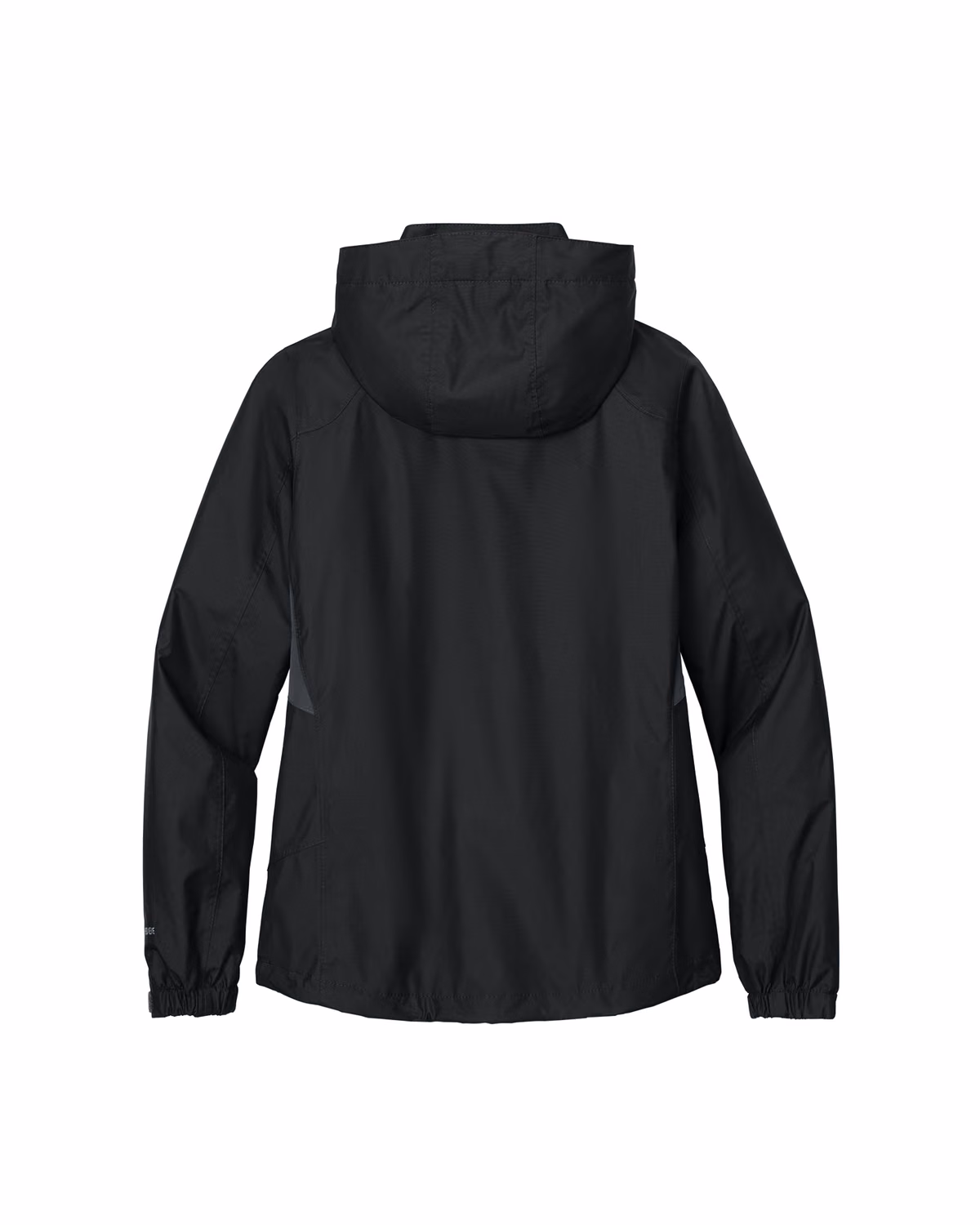 Custom Eddie Bauer Women's Rain Jacket, Black/ Steel Grey, back view