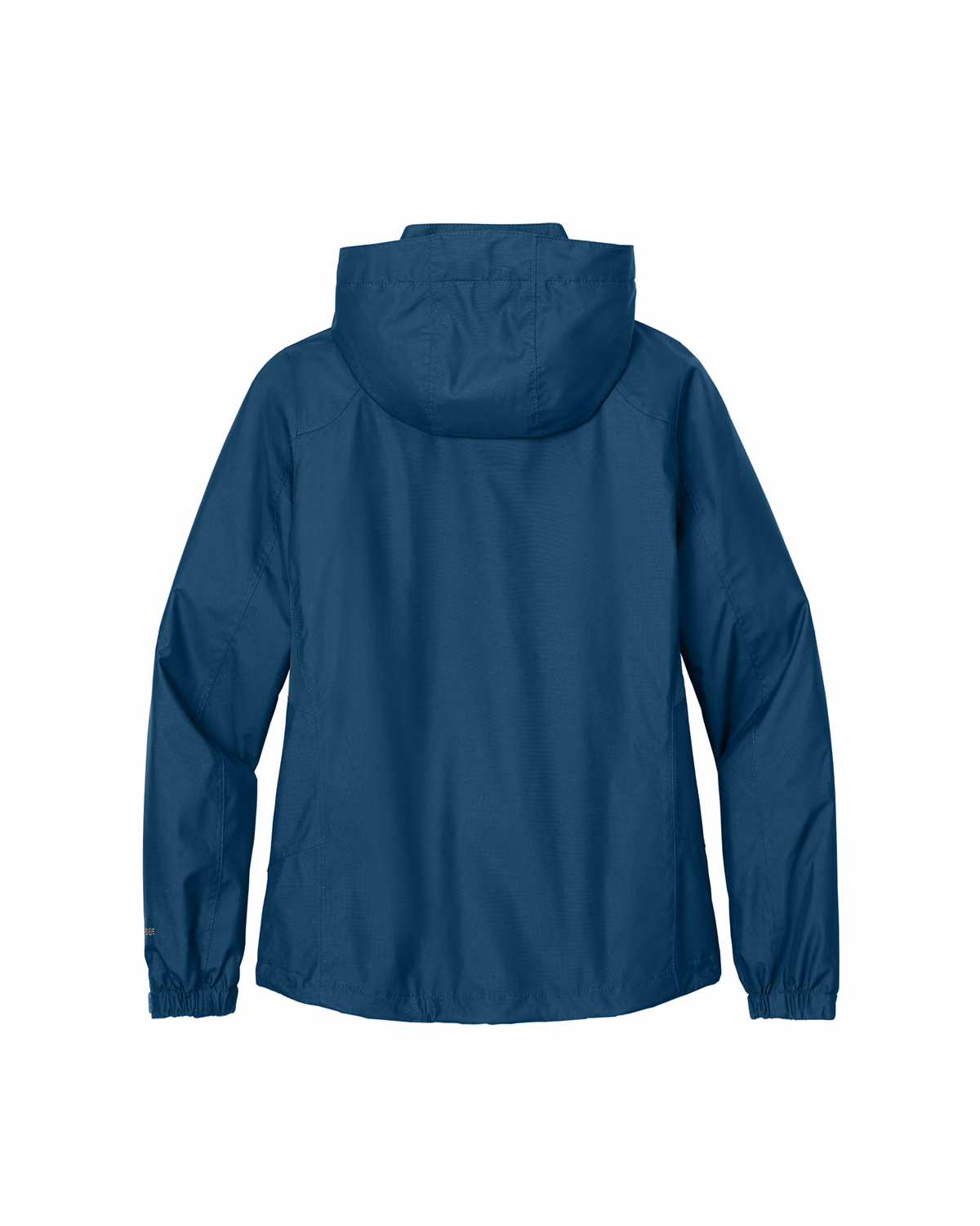 Custom Eddie Bauer Women's Rain Jacket, Deep Sea Blue/ Dark Adriatic, back view