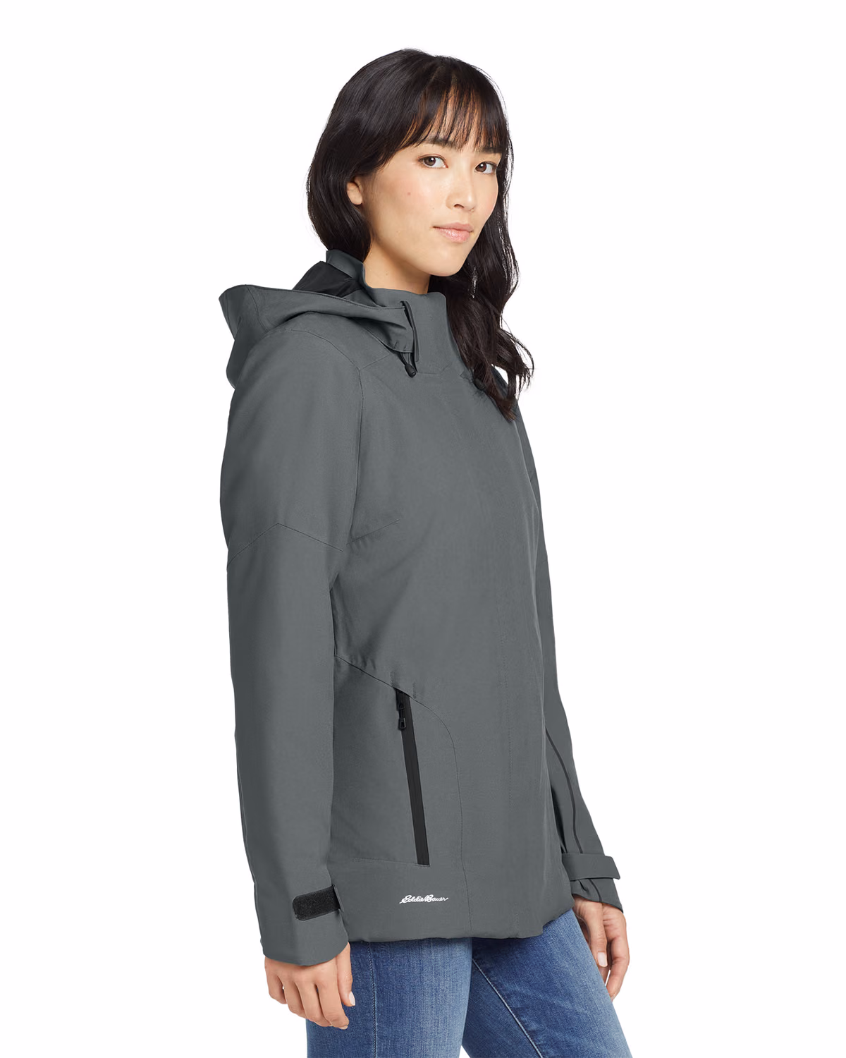 Custom Eddie Bauer Women's WeatherEdge Plus Insulated Jacket, Metal Grey, side view