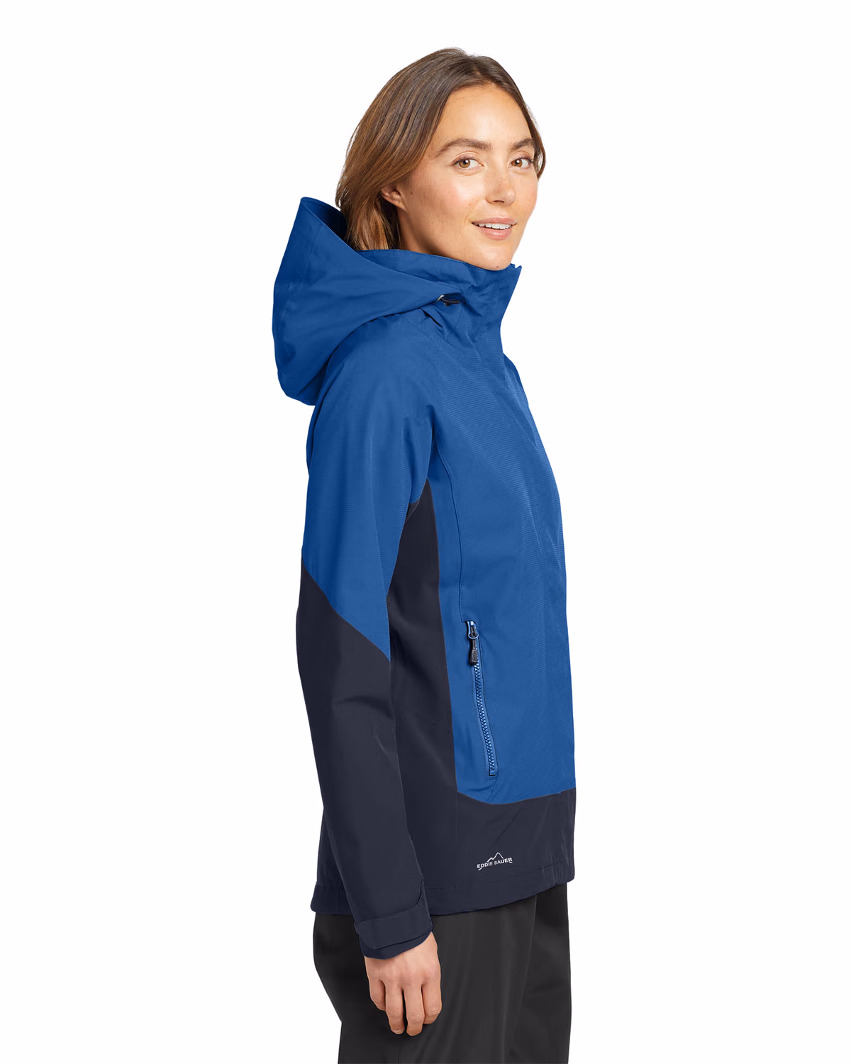 Custom Eddie Bauer Women's WeatherEdge Jacket, Cobalt Blue/ River Blue Navy, side view