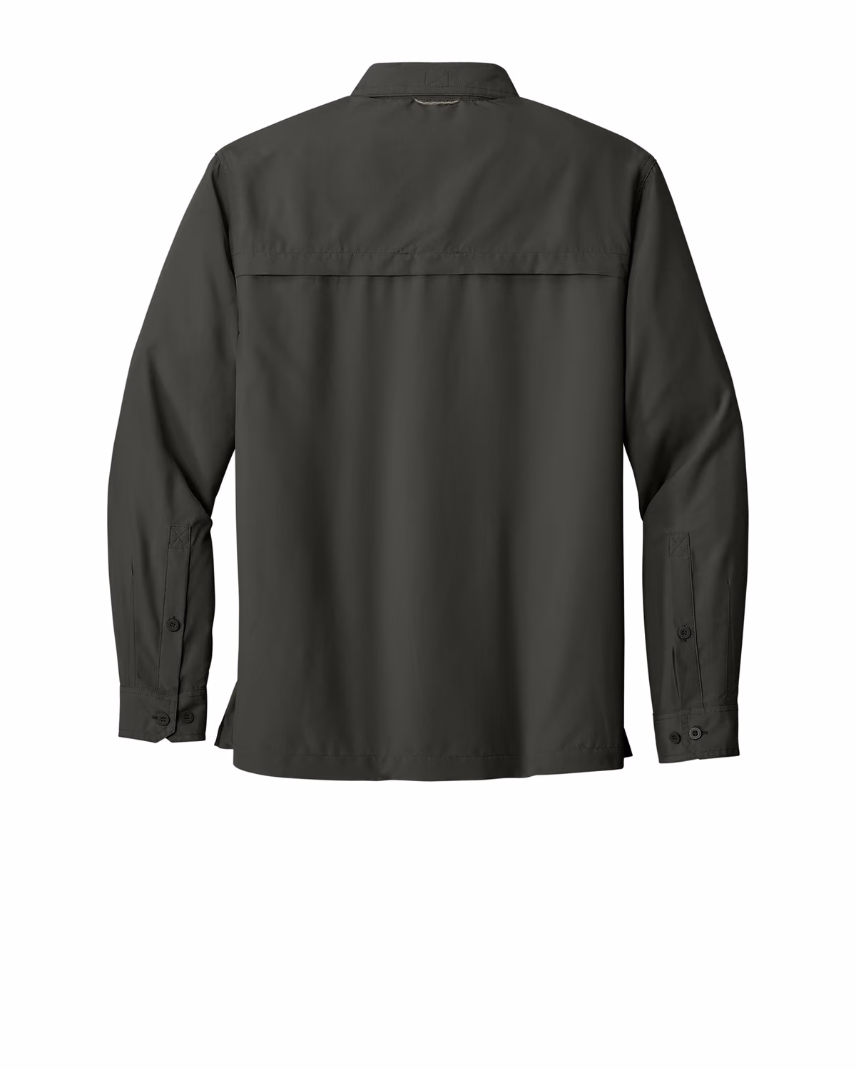 Custom Eddie Bauer Long Sleeve Performance Fishing Shirt, Boulder, back view