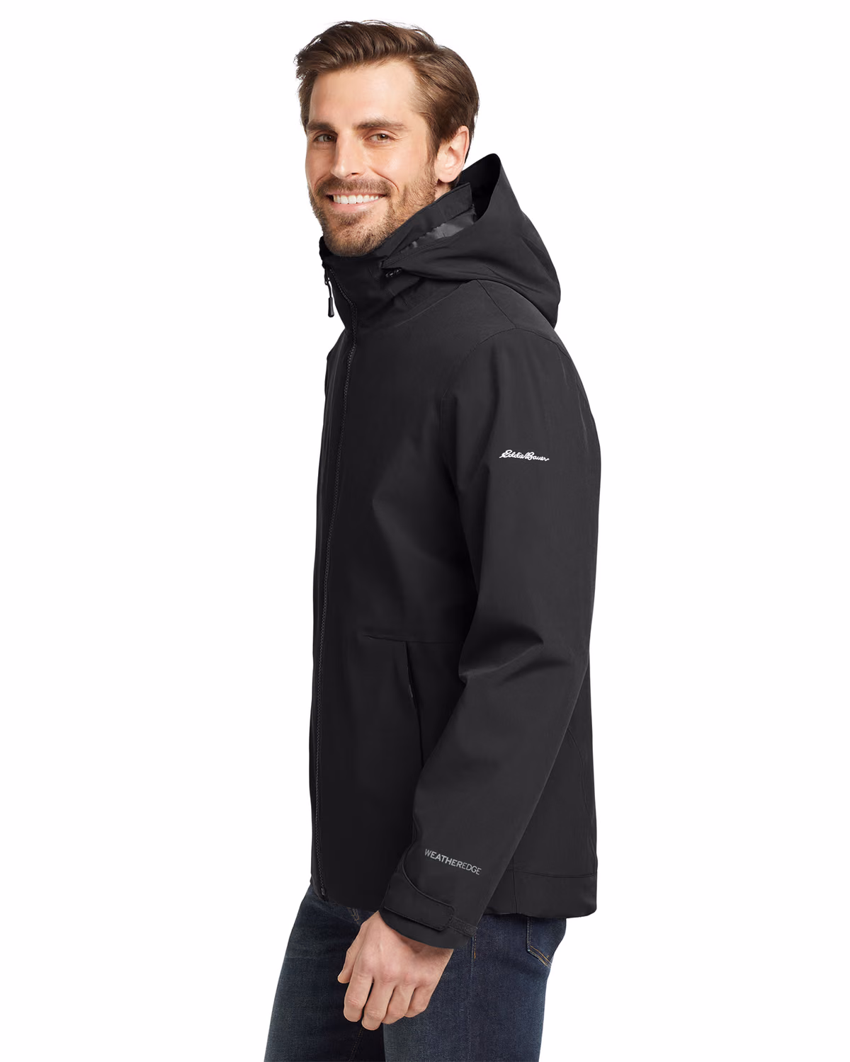 Custom Eddie Bauer WeatherEdge 3-in-1 Jacket, Black/ Storm Grey, side view