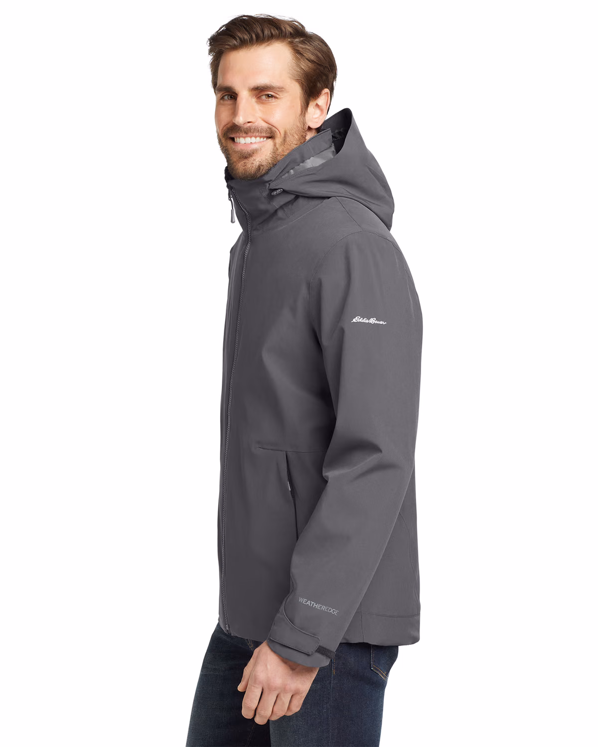 Custom Eddie Bauer WeatherEdge 3-in-1 Jacket, Grey Steel/ Metal Grey, side view