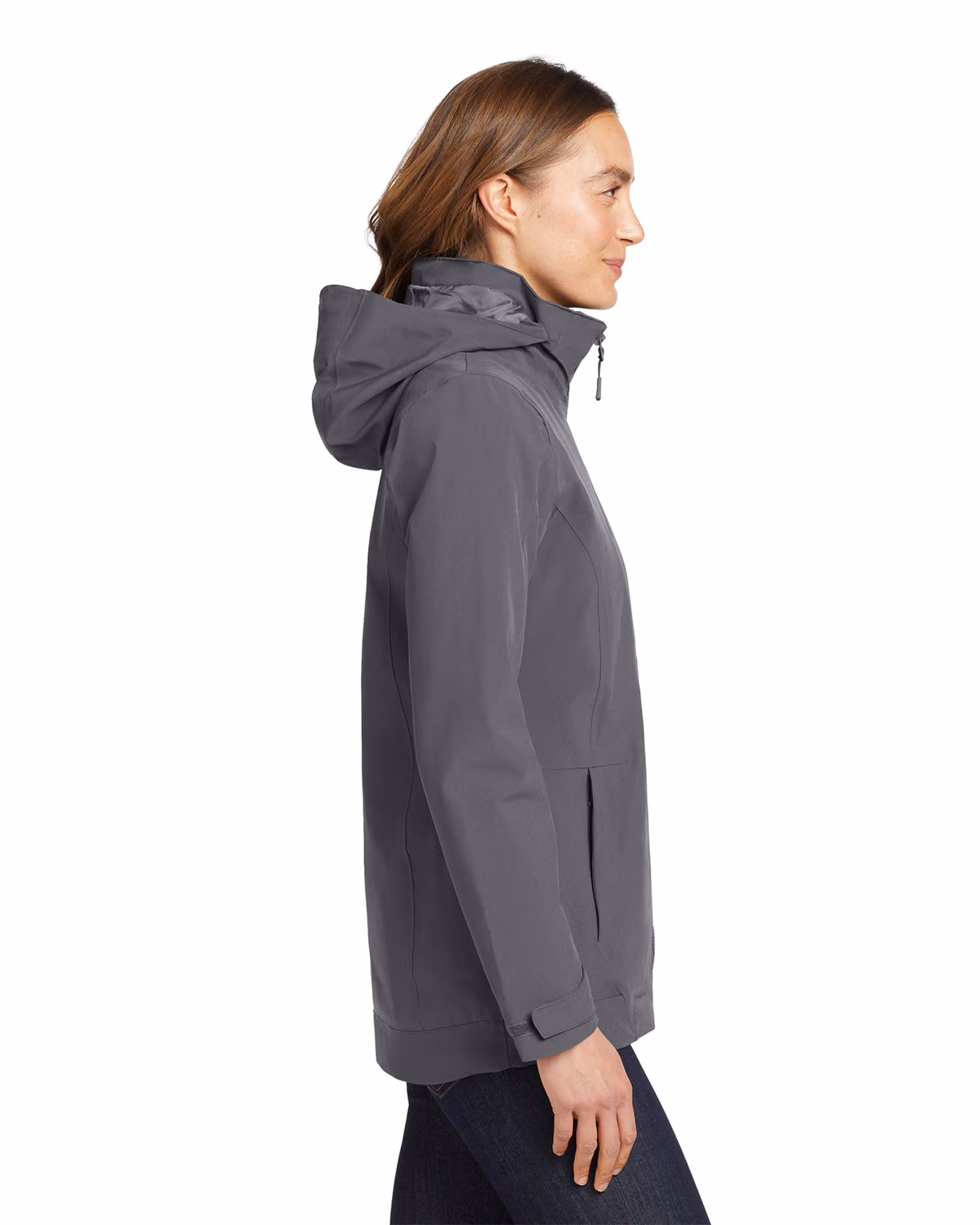 Custom Eddie Bauer Women's WeatherEdge 3-in-1 Jacket, Grey Steel/ Metal Grey, side view