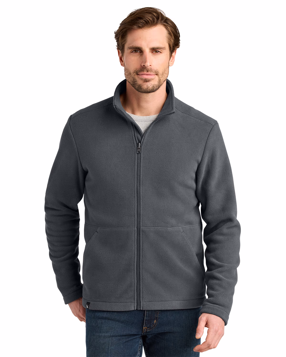 Custom Eddie Bauer WeatherEdge Ridge 3-in-1 Jacket, Grey Steel/ Metal Grey, front view