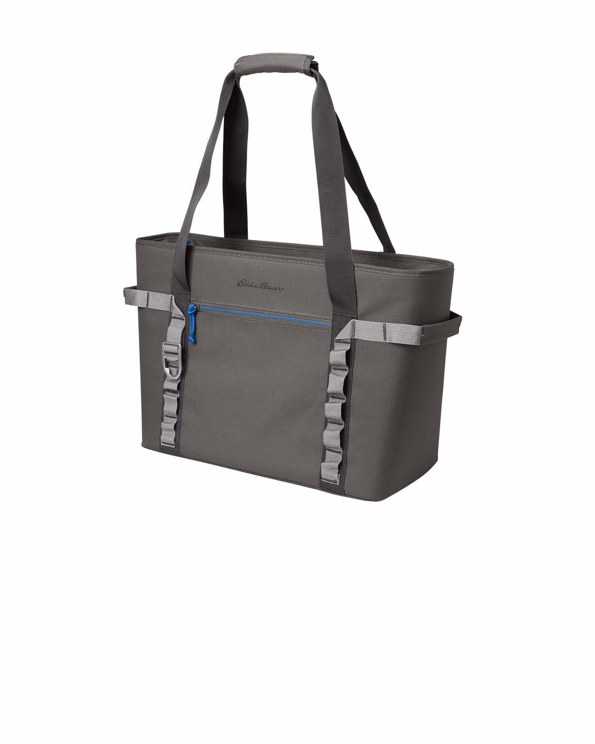 Custom Eddie Bauer Max Cool Tote Cooler - Metal Grey/ Expedition Blue side