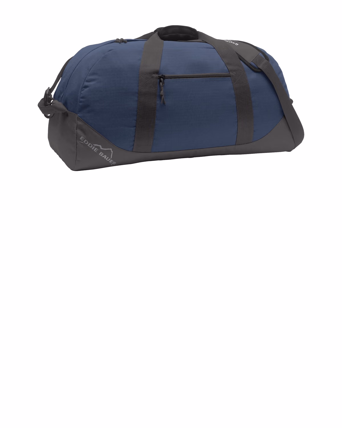 Custom Eddie Bauer Large Ripstop Duffel, Coast Blue/ Grey Steel, front view