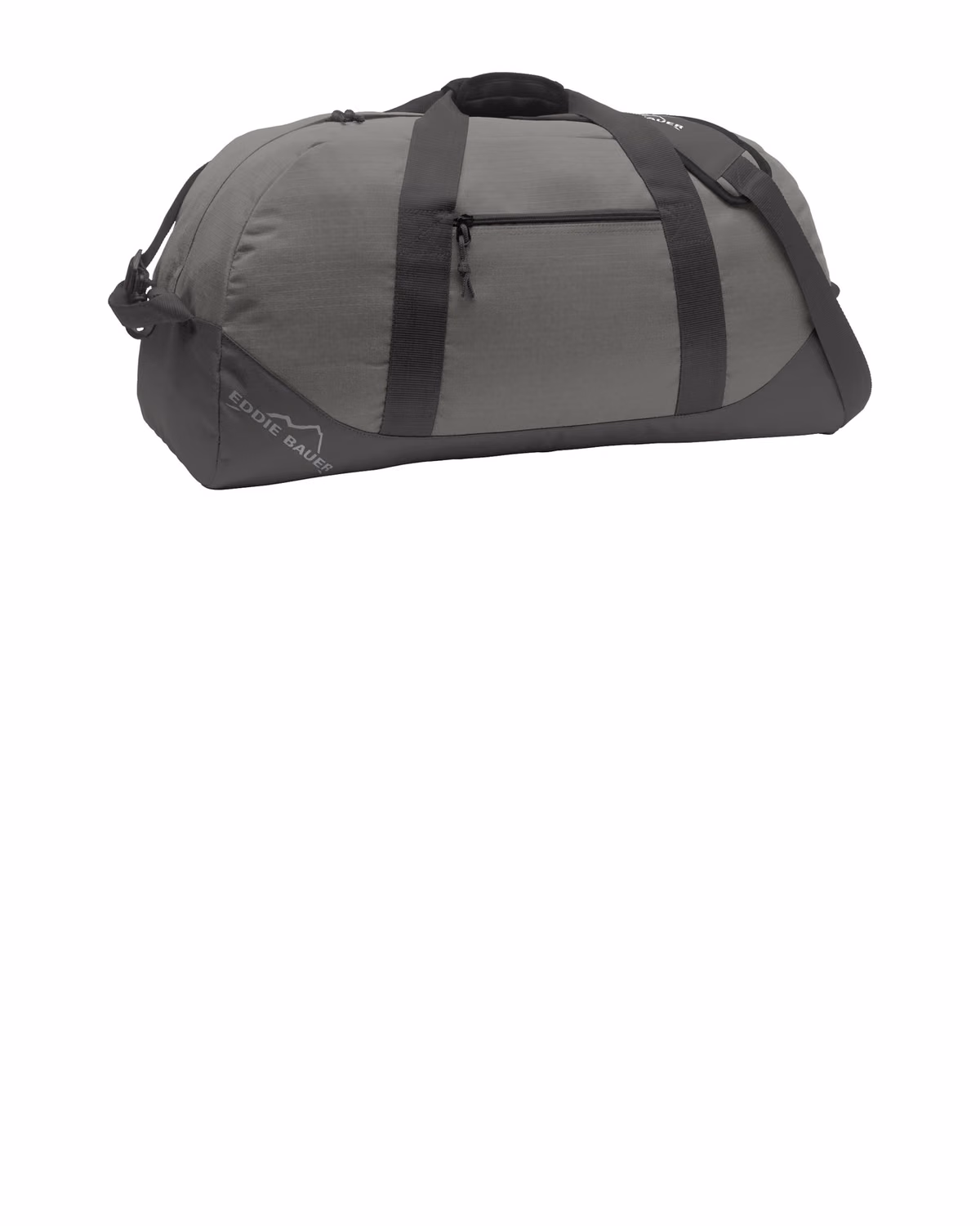 Custom Eddie Bauer Large Ripstop Duffel, Pewter Grey/ Grey Steel, front view