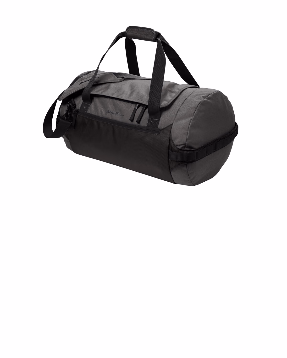 Custom Eddie Bauer Tour Duffel - Grey Steel Heather/ Black side