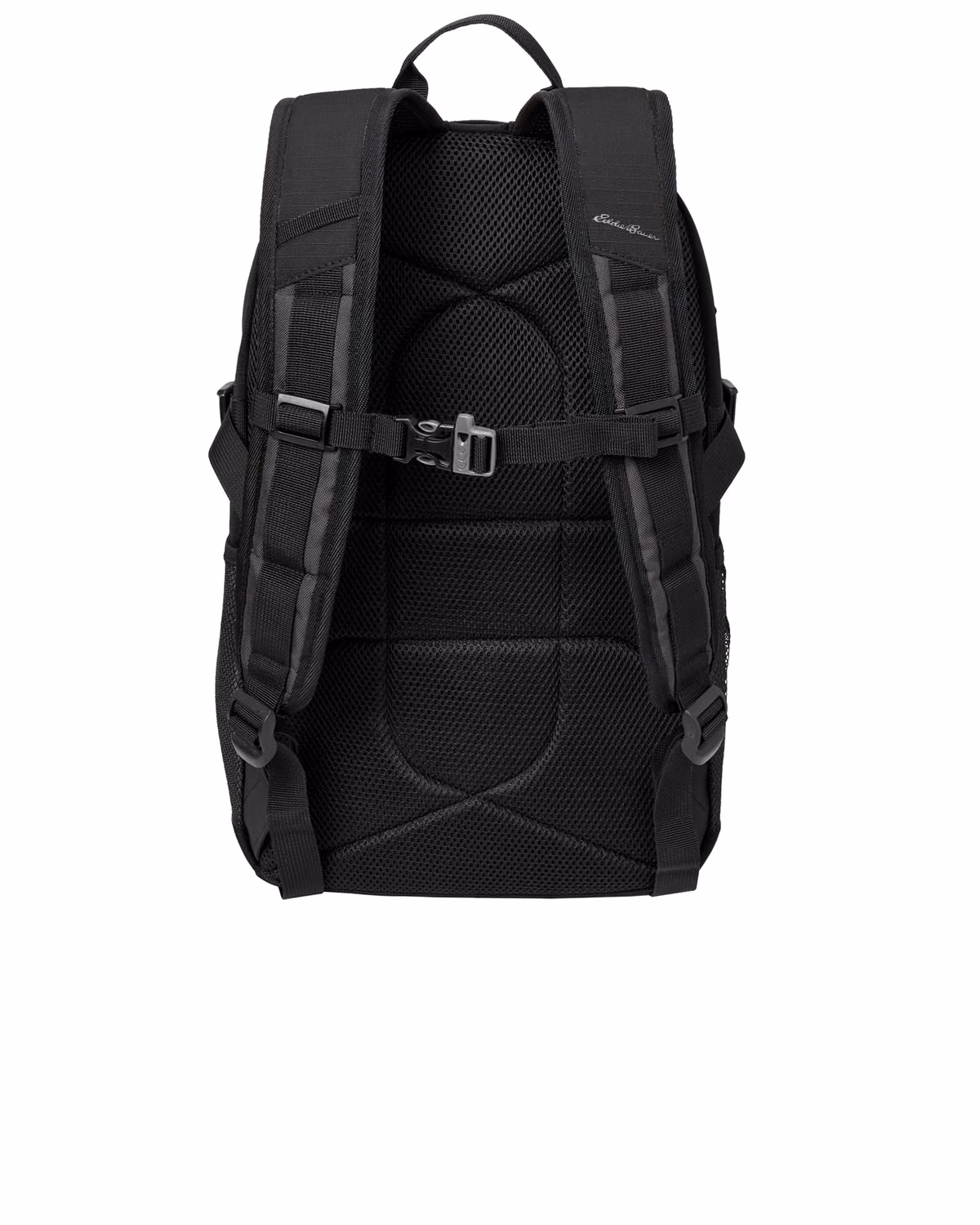 Custom Eddie Bauer Ripstop Backpack - Black/ Grey Steel back
