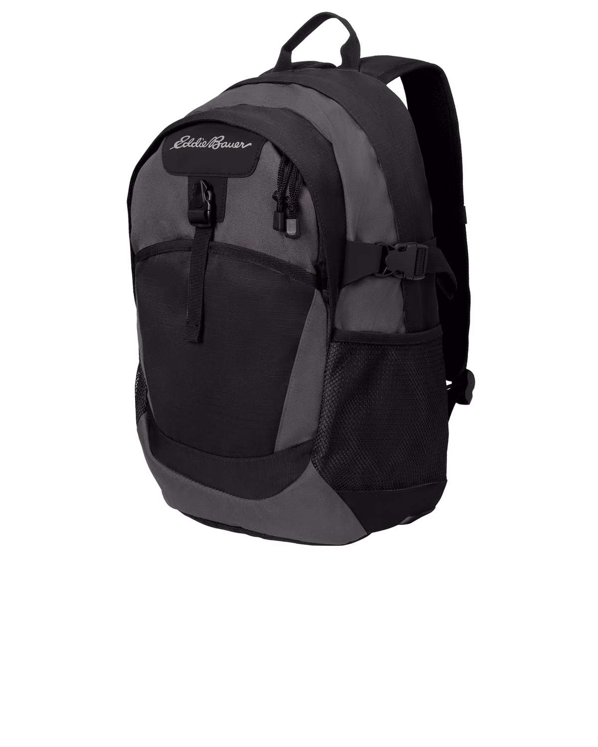 Custom Eddie Bauer Ripstop Backpack - Black/ Grey Steel side